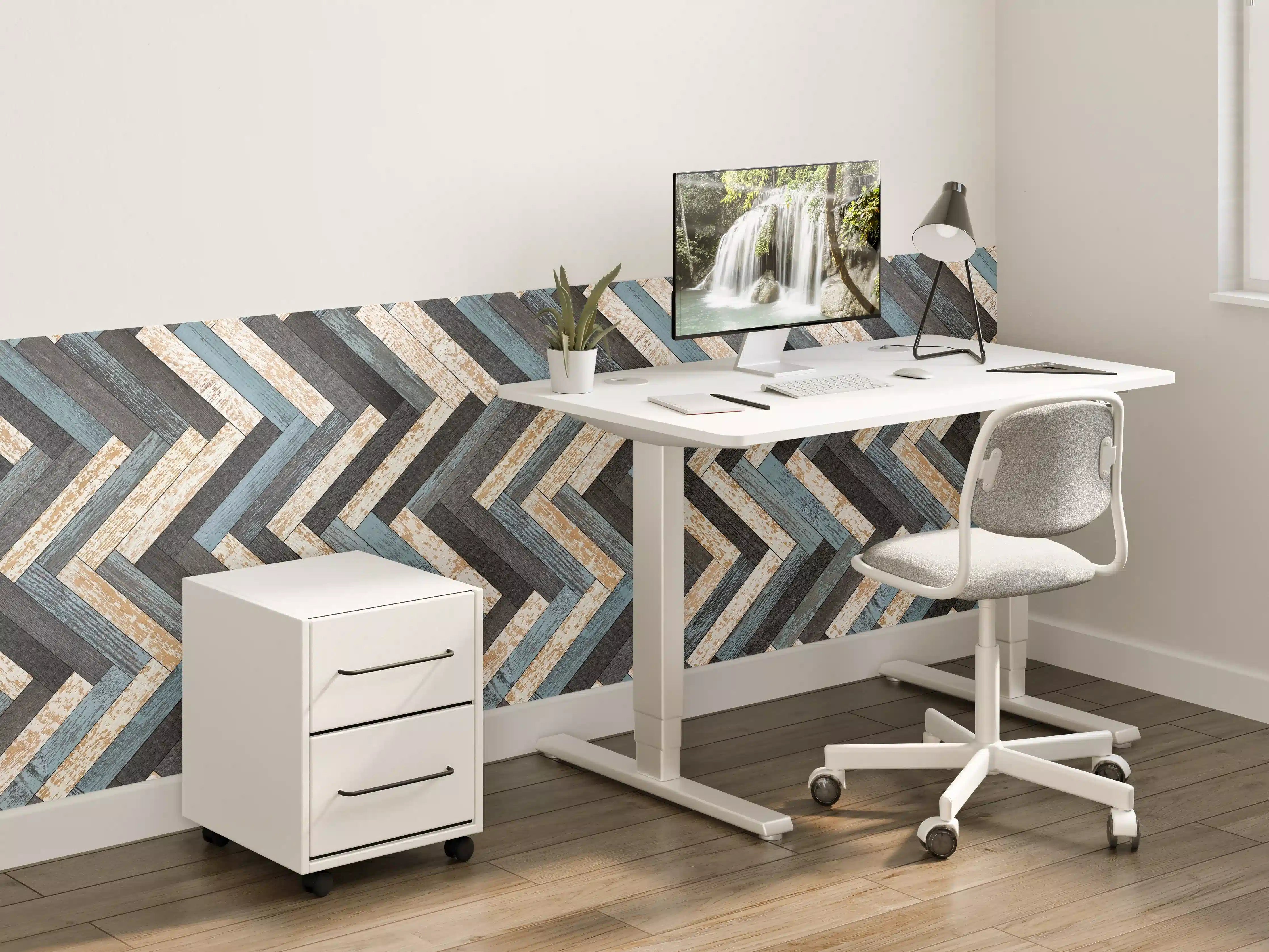 Kinderzimmer Wandgestaltung - Zickzackförmige Holztextur