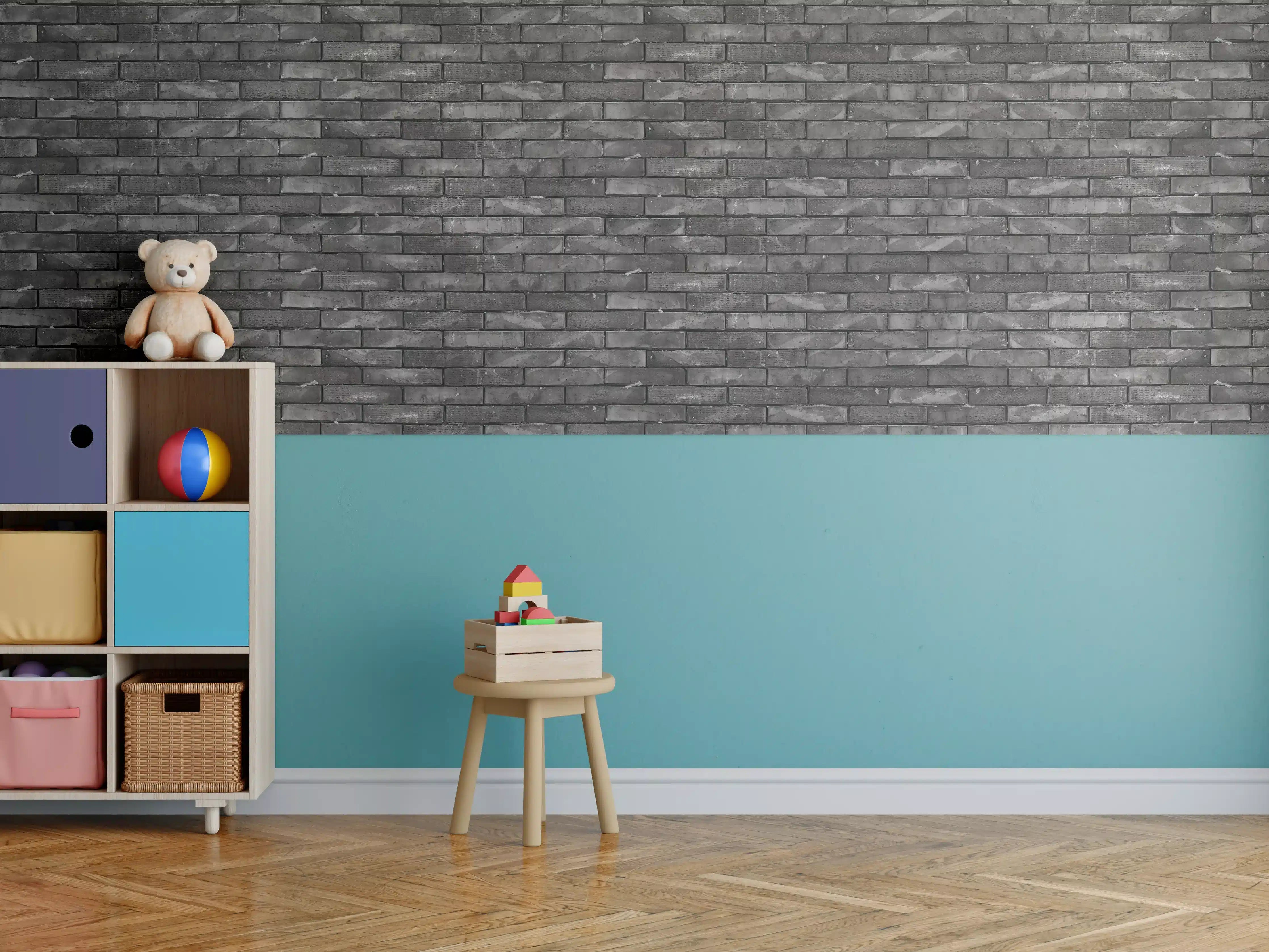 Kinderzimmer Wandgestaltung - Ziegelmauer im Grunge-Stil