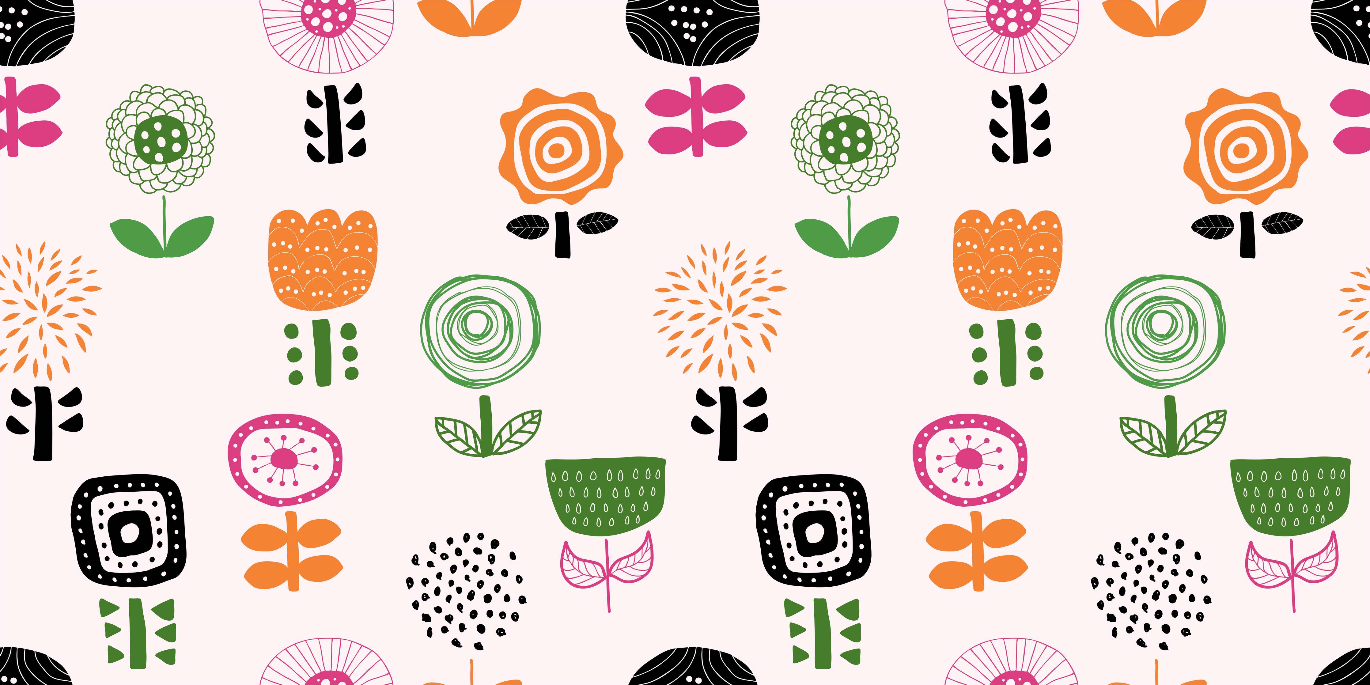 Kinderzimmer Wandgestaltung-"Blumige Tapete in Weiß und Grau - Bunte florale Muster für jede Wand"