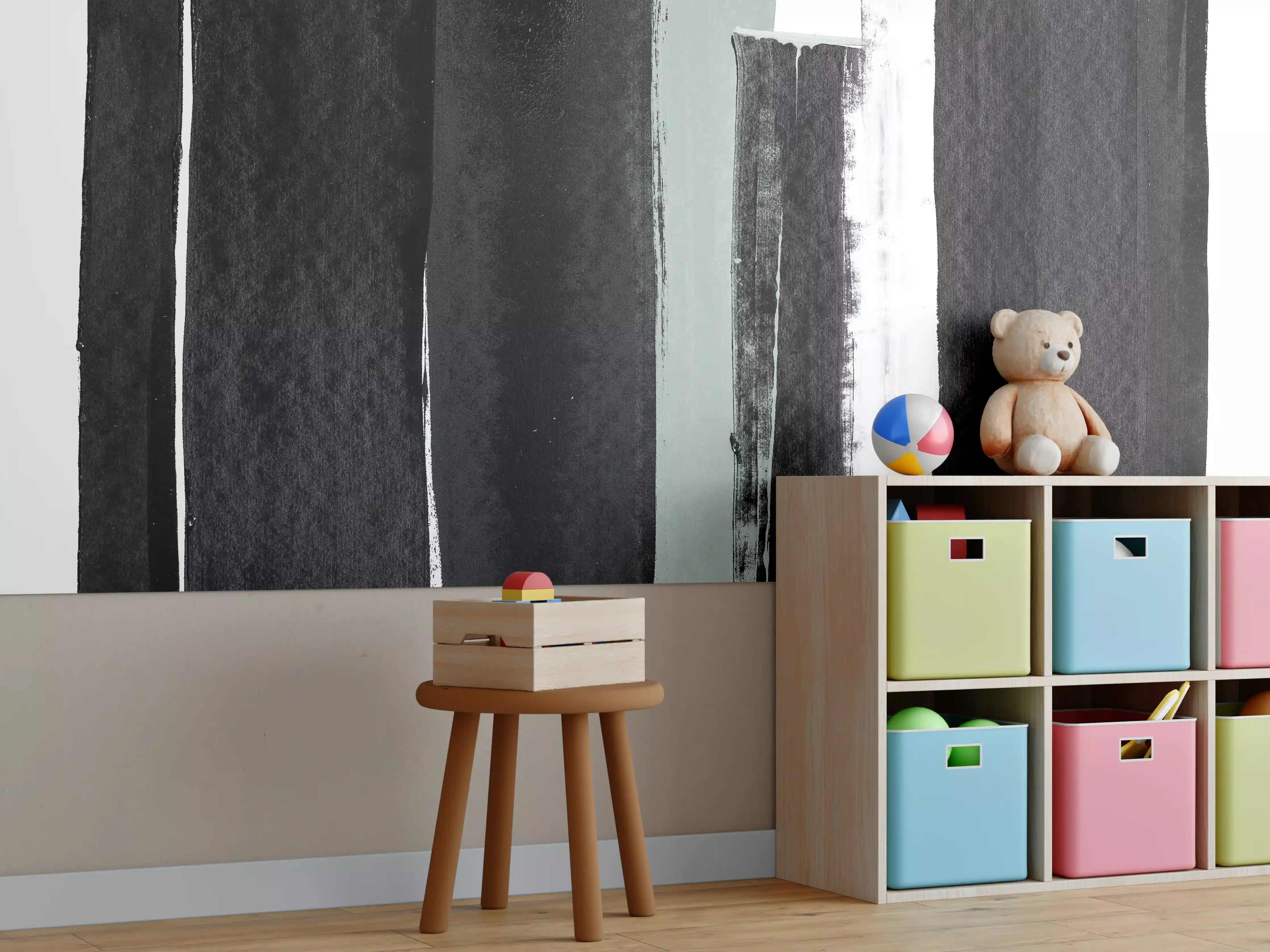 Kinderzimmer Wandgestaltung - "Edle Glasvase mit Goldverzierung - Handgefertigtes Dekoobjekt"