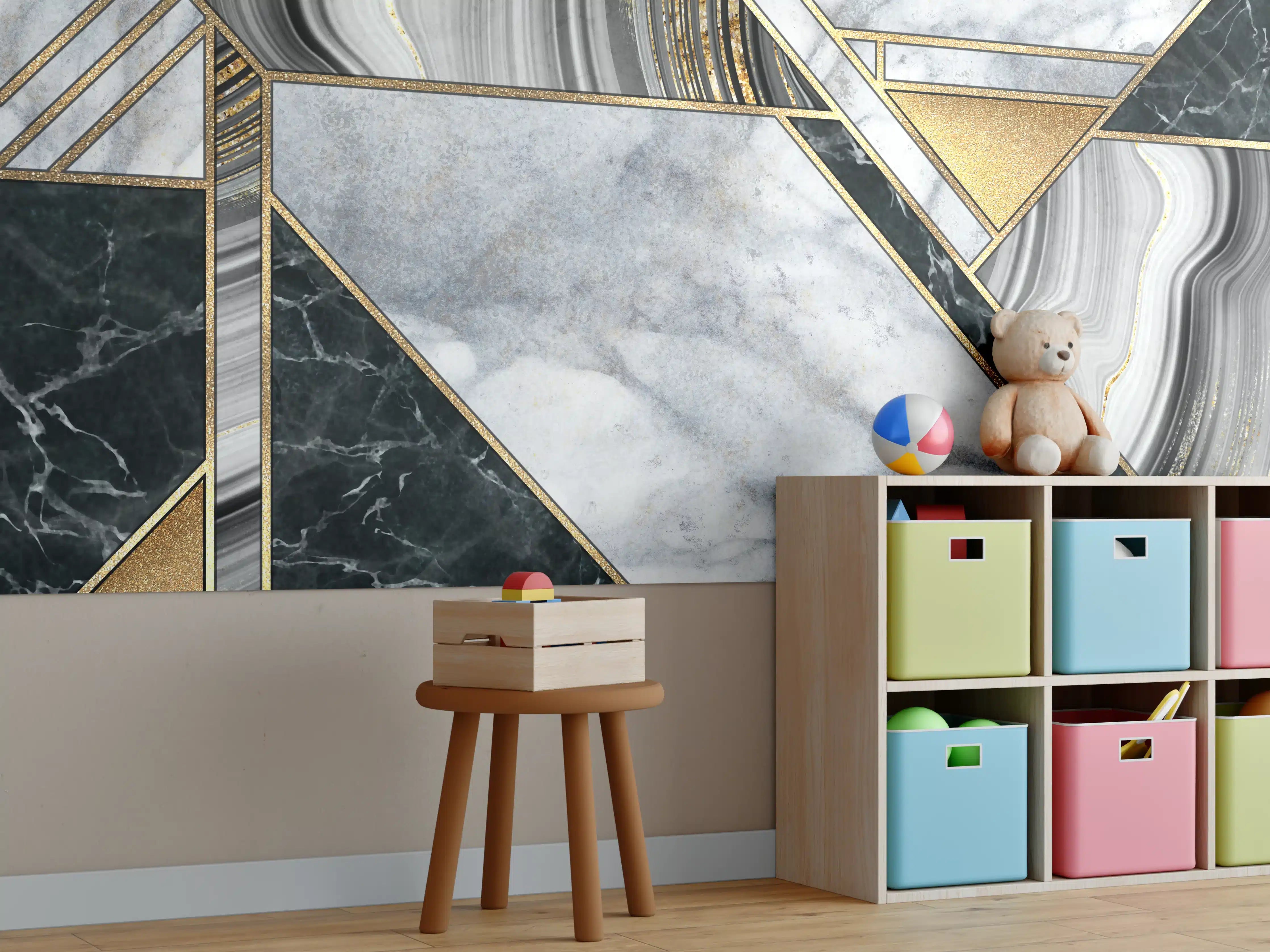 Kinderzimmer Wandgestaltung - abstrakter Art Deco Hintergrund