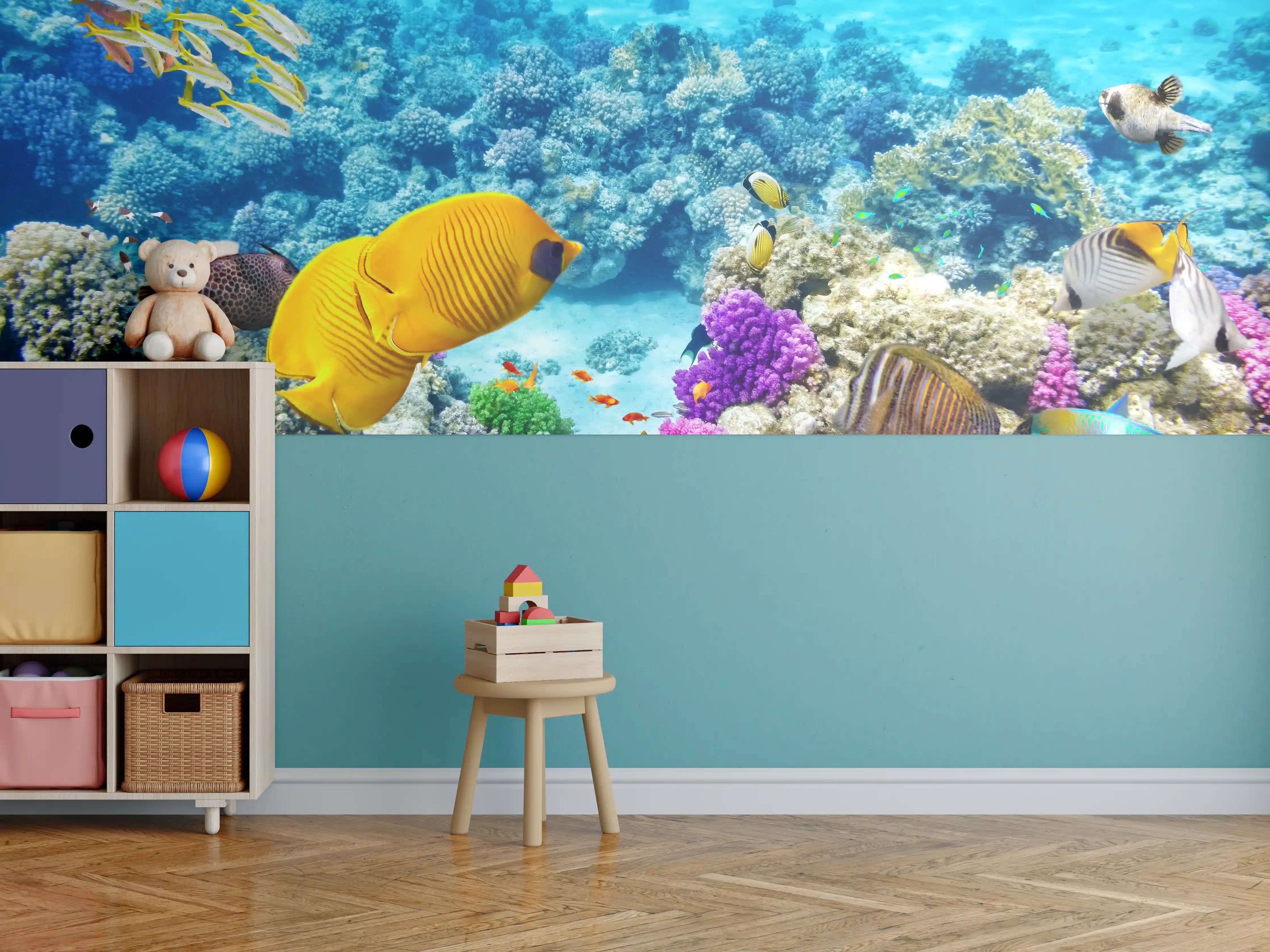Kinderzimmer Wandgestaltung - bunte Unterwasserwelt in Australien