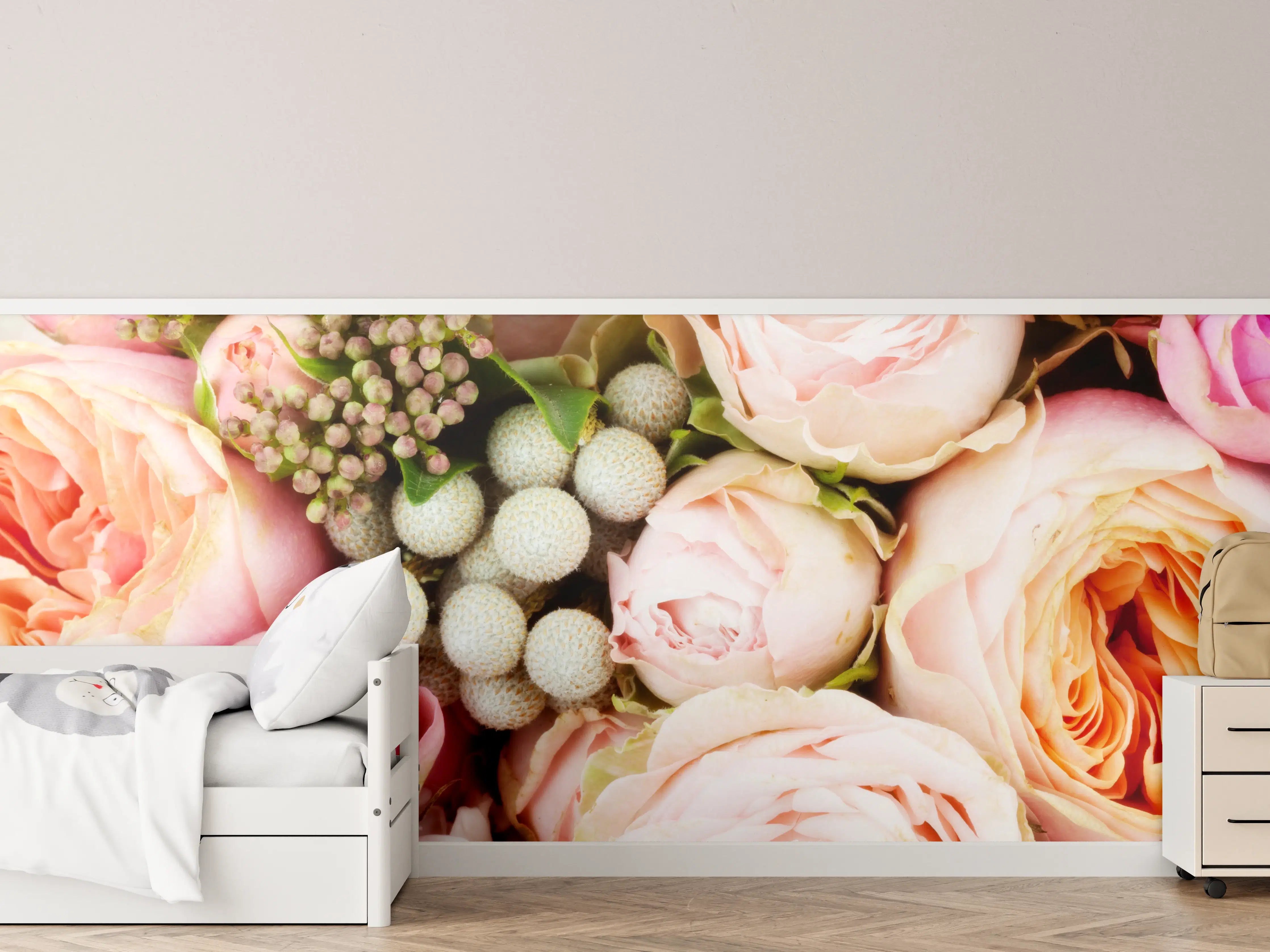 Kinderzimmer Wandgestaltung - bunter sommerlicher  Blumenstrauß