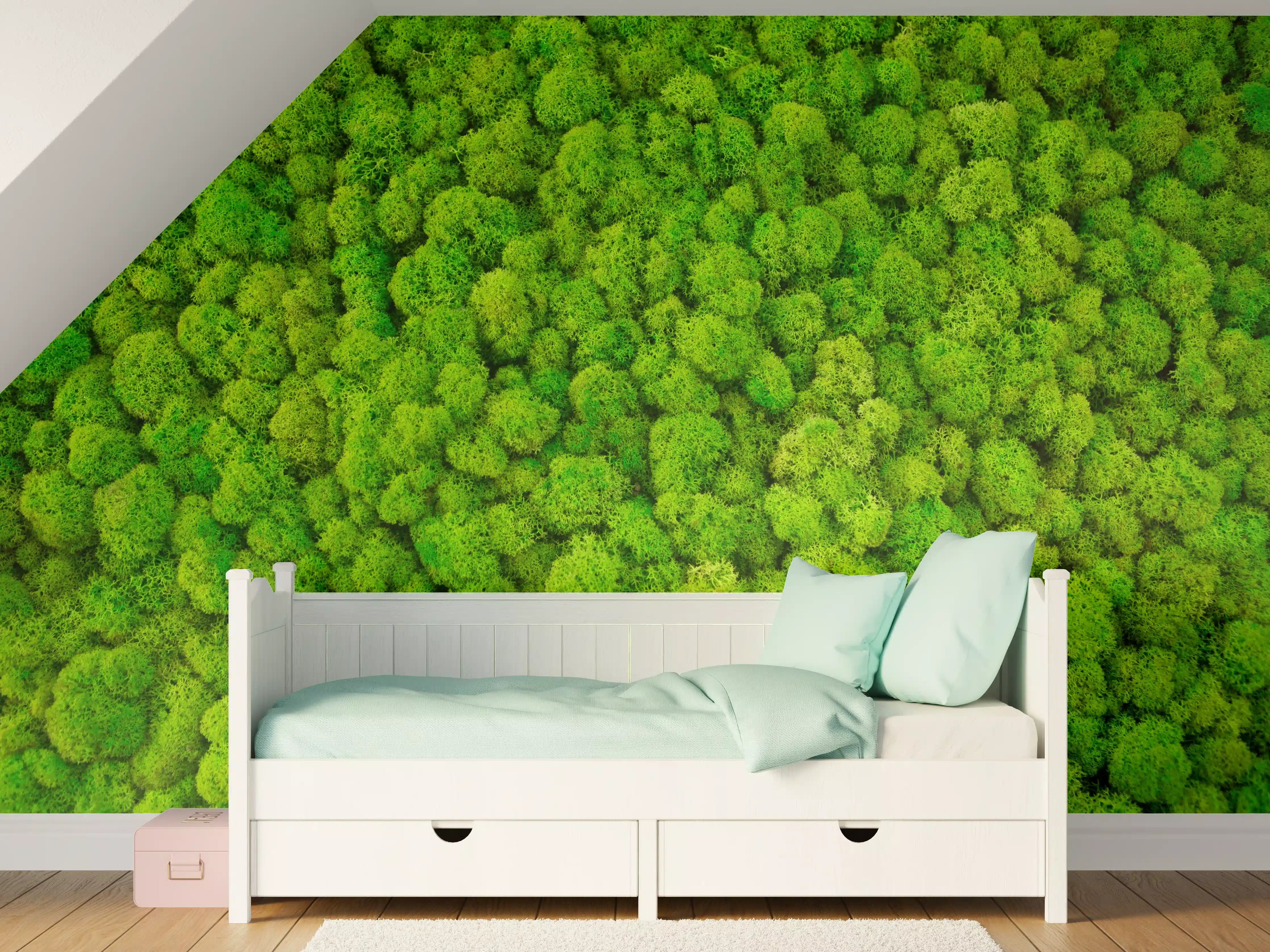Kinderzimmer Wandgestaltung - dekoratives Moos Design