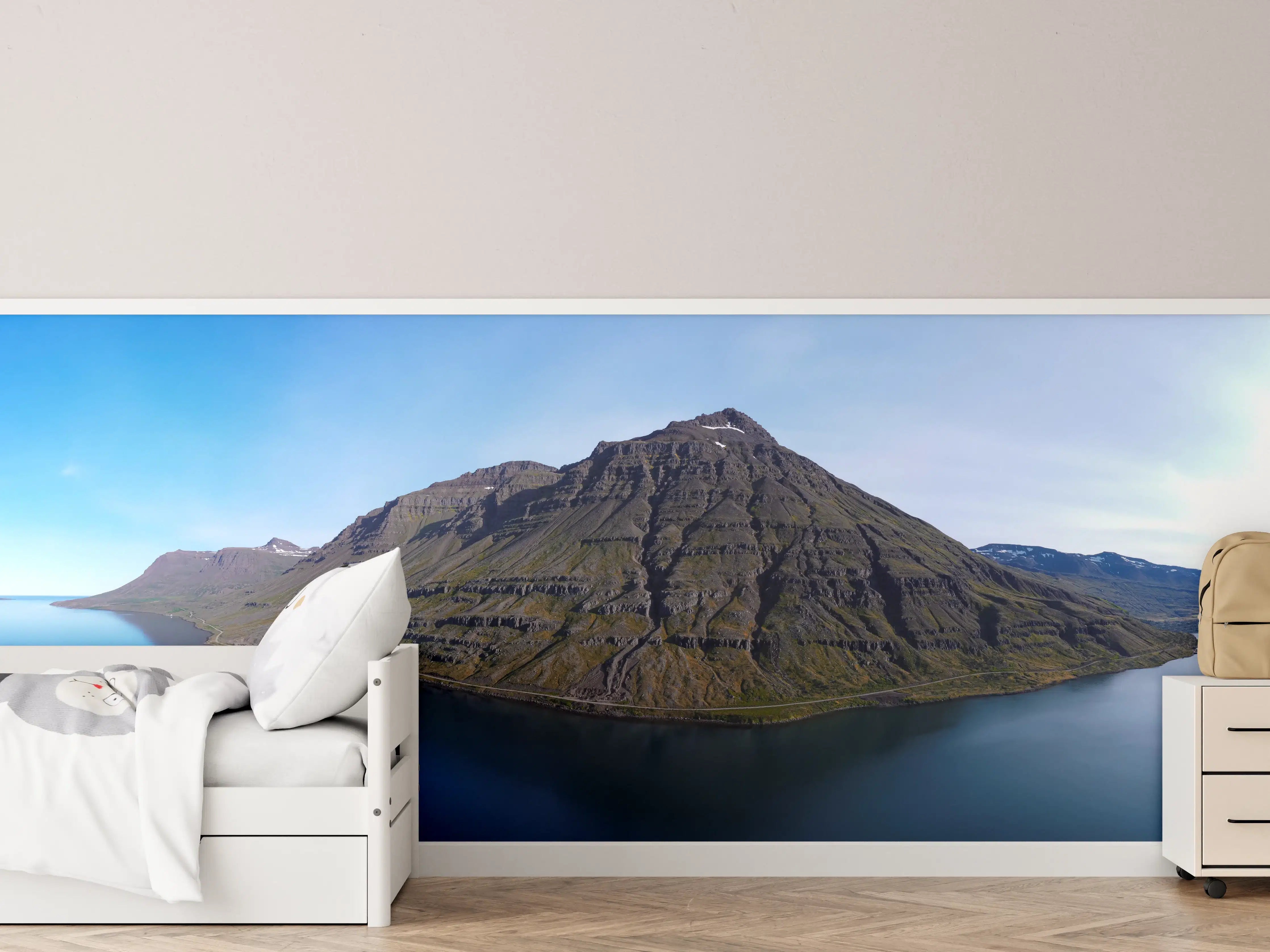 Kinderzimmer Wandgestaltung - luftbildpanorama in den isländischen ostfjorden