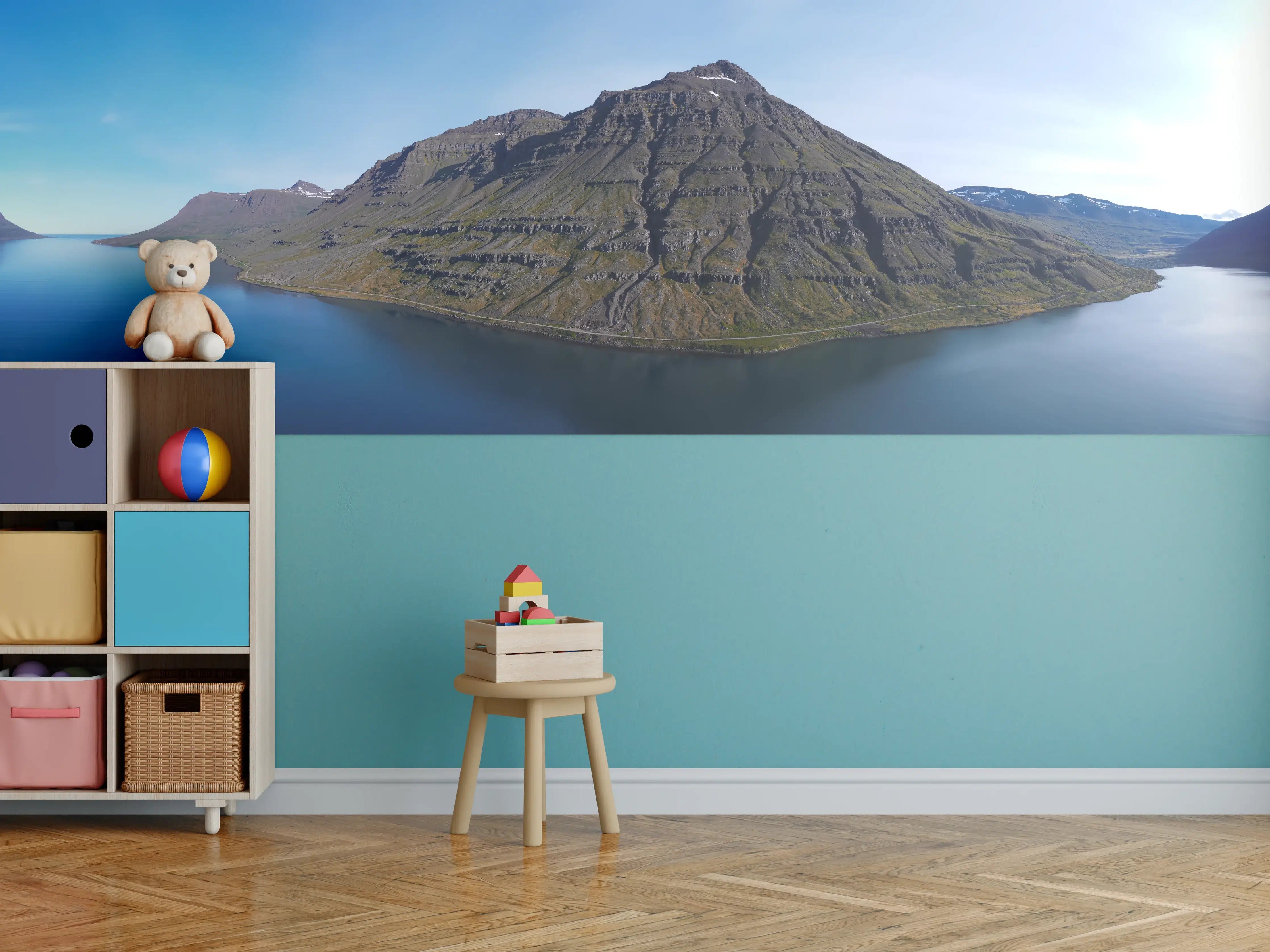 Kinderzimmer Wandgestaltung - luftbildpanorama in den isländischen ostfjorden