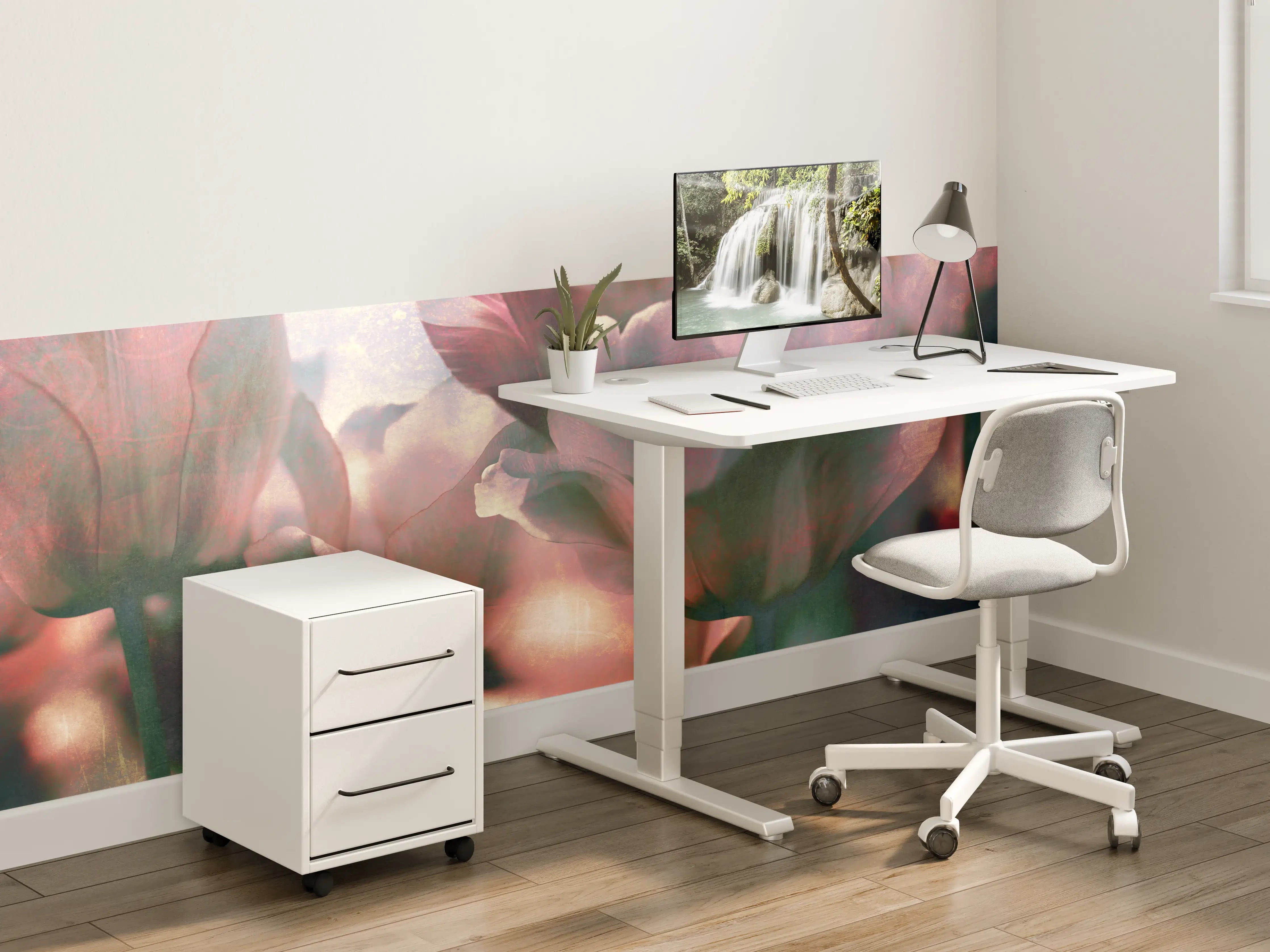 Kinderzimmer Wandgestaltung - nostalgische Tulpen 