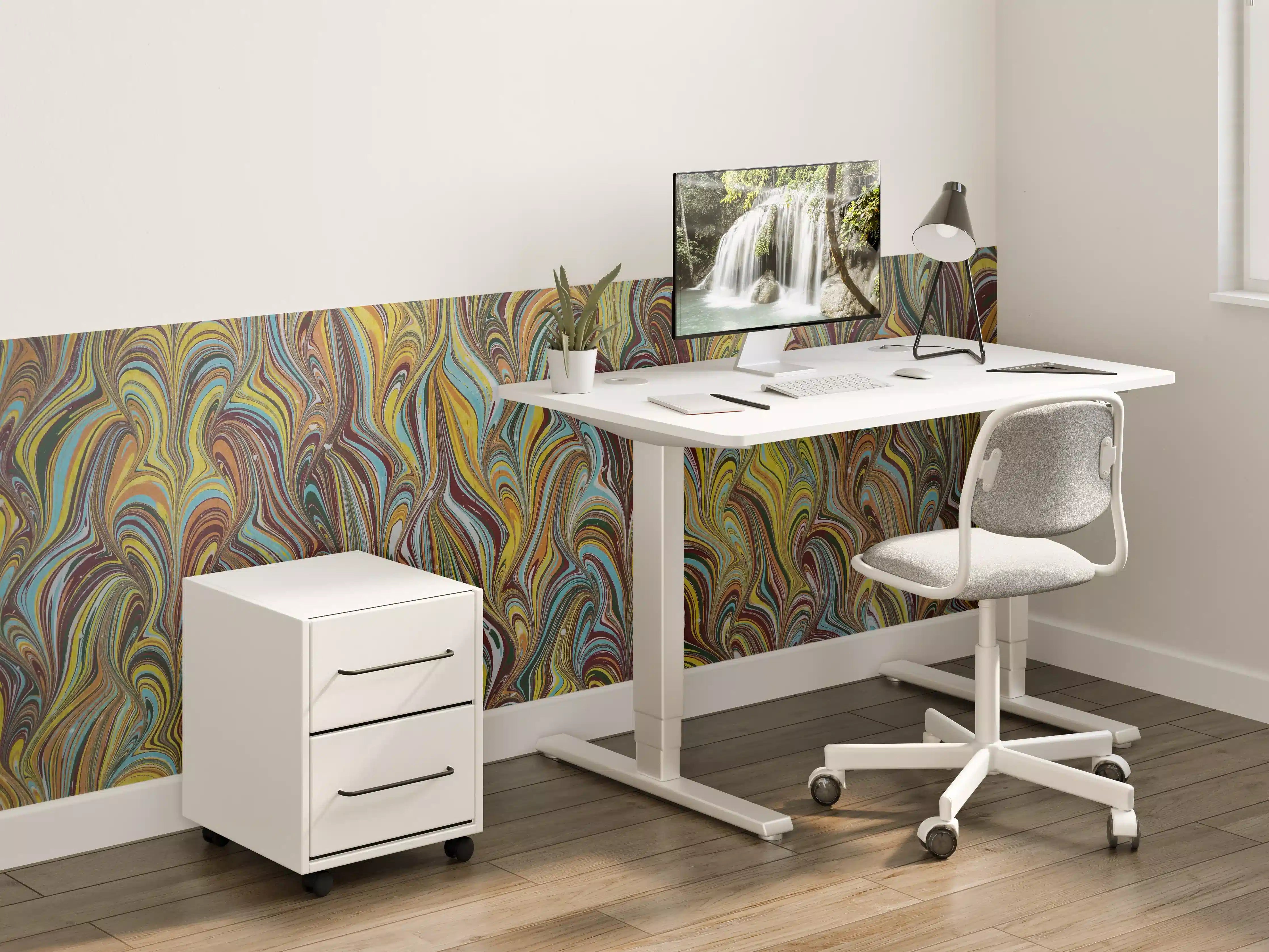 Kinderzimmer Wandgestaltung - traditionelles türkisches Ebru - Papier