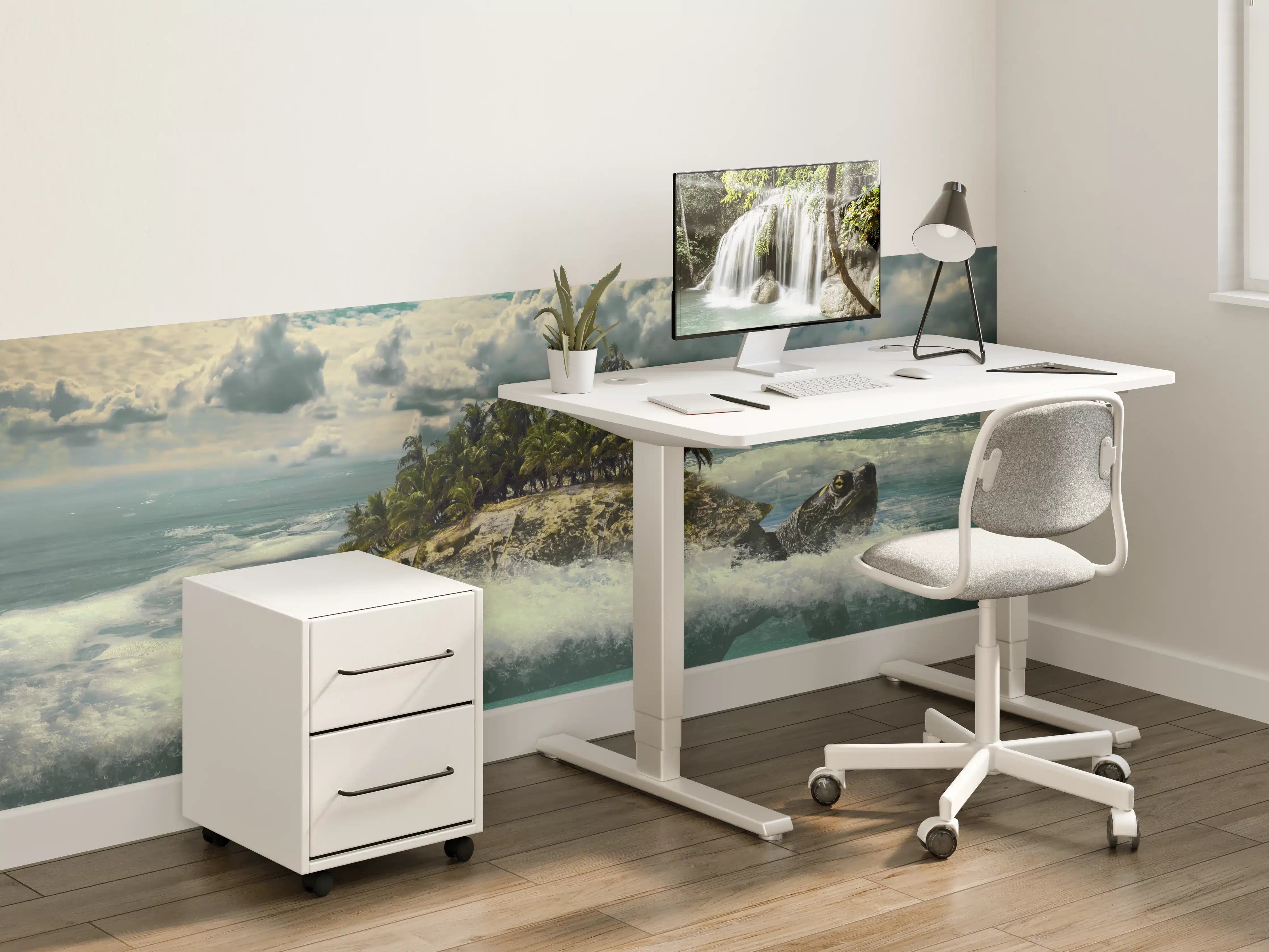 Kinderzimmer Wandgestaltung - tropische Wanderinsel im Meer