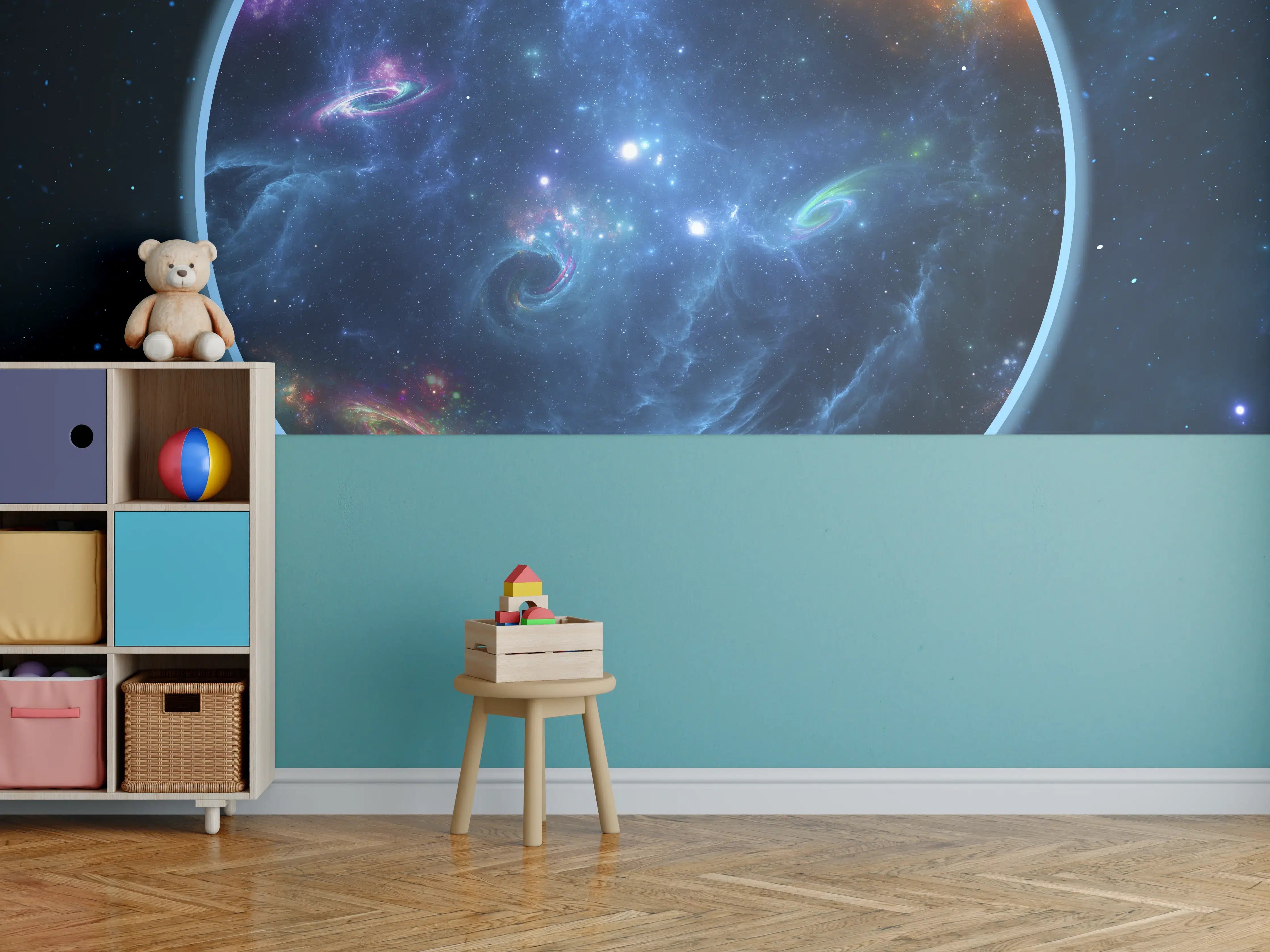 Kinderzimmer Wandgestaltung - überspitze Darstellung - Weltall