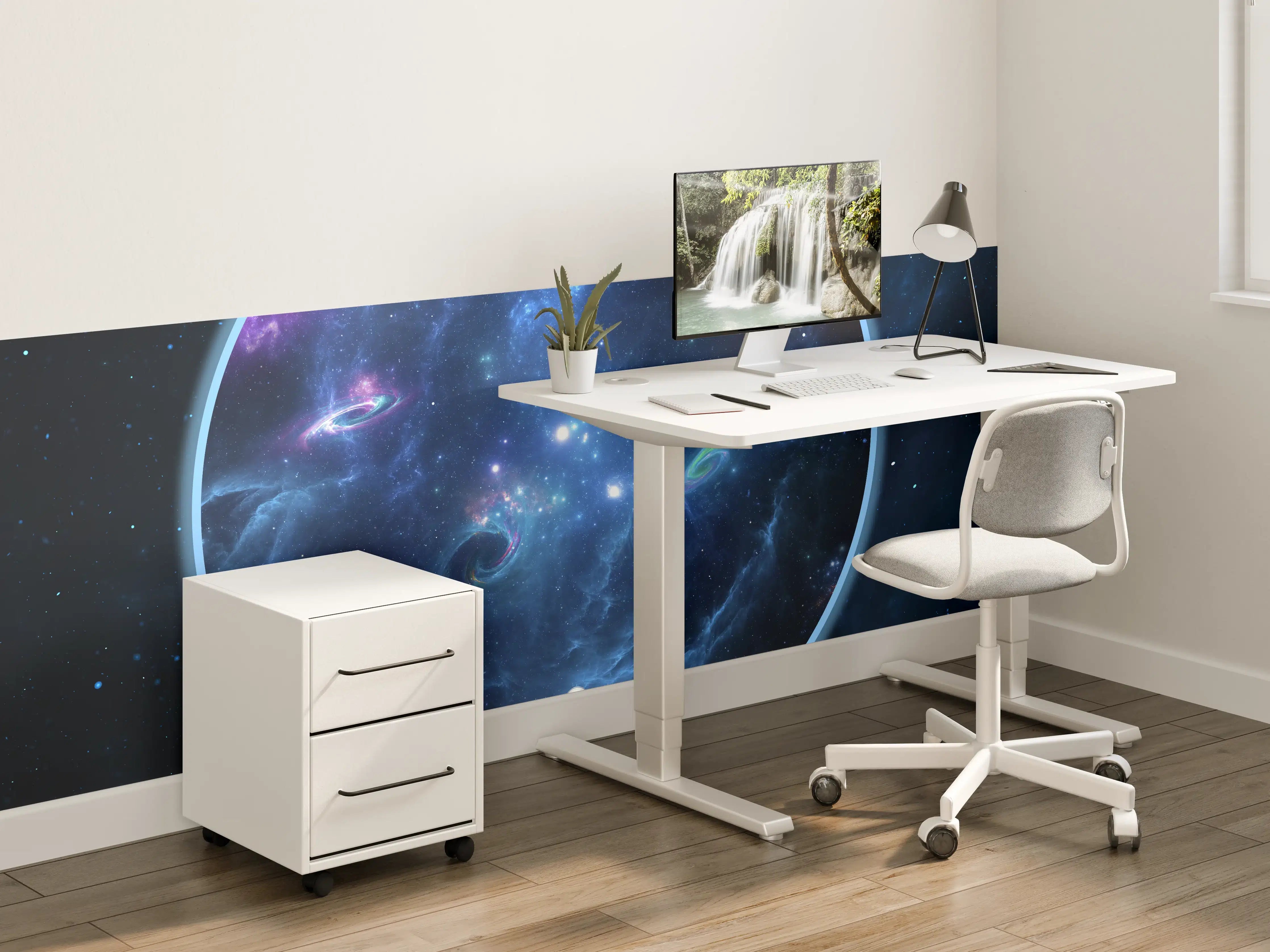 Kinderzimmer Wandgestaltung - überspitze Darstellung - Weltall