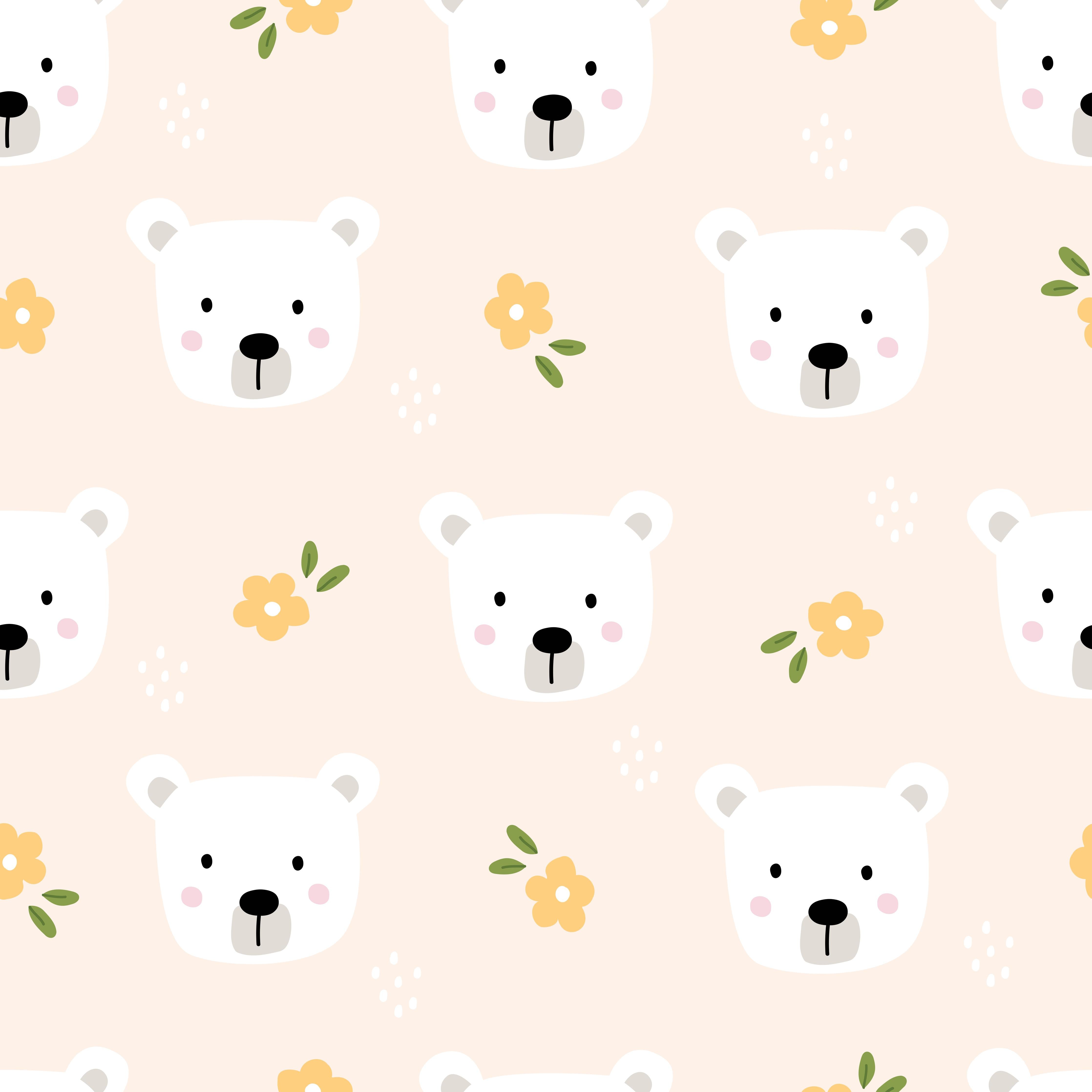 Küchenrückwand-Bärenkopf Muster Rosa Creme