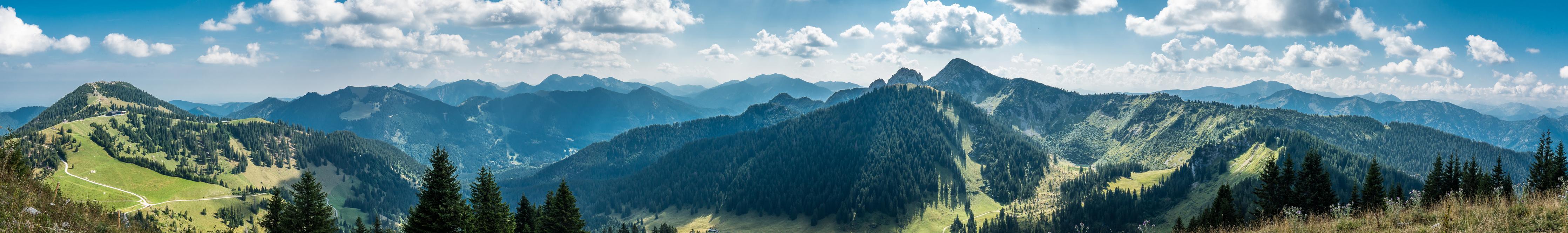 Küchenrückwand-Beeindruckendes Alpenpanorama in Grün-Blau