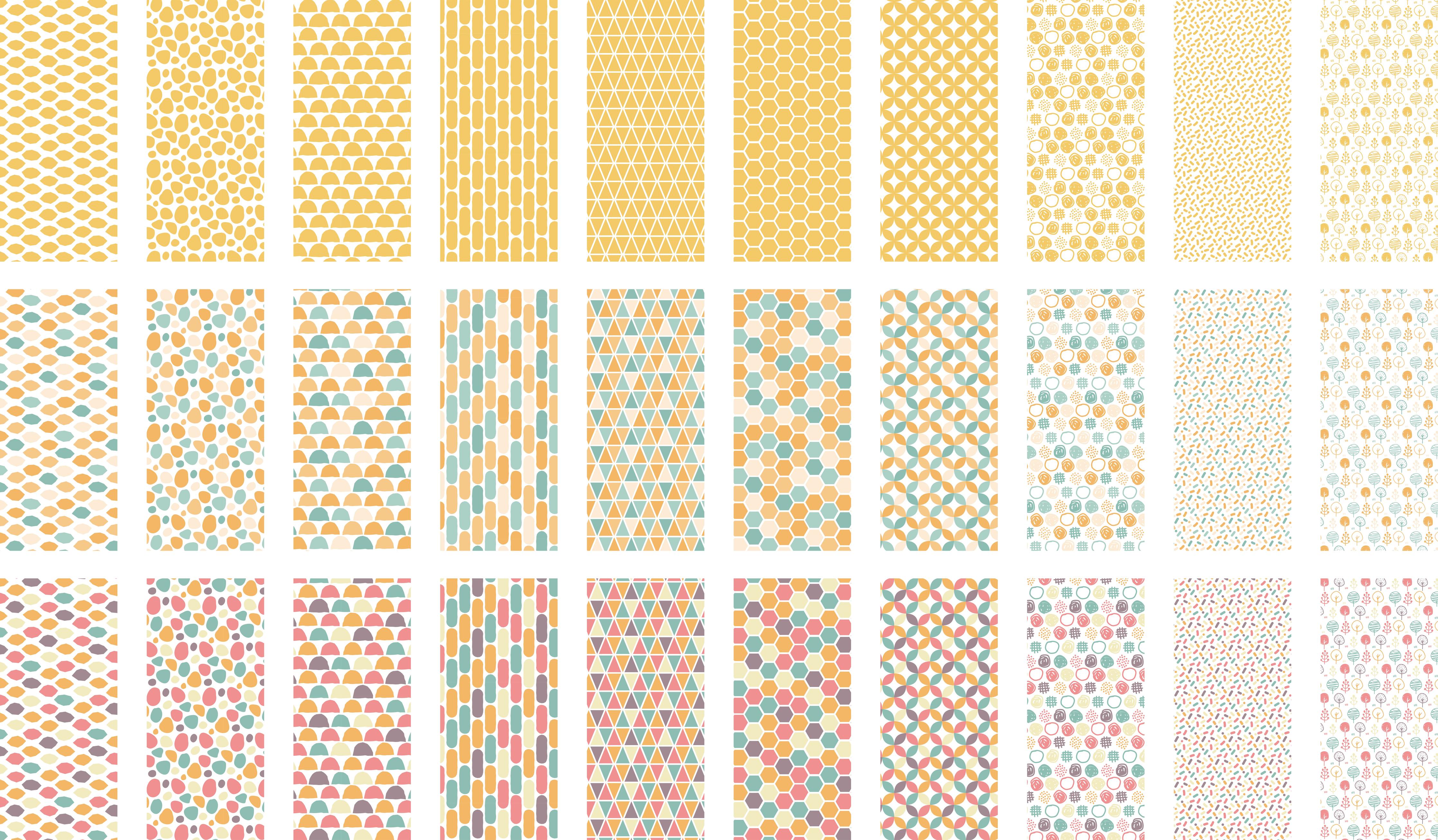 Küchenrückwand-Buntes Nordic-Design Seamless Muster-Set