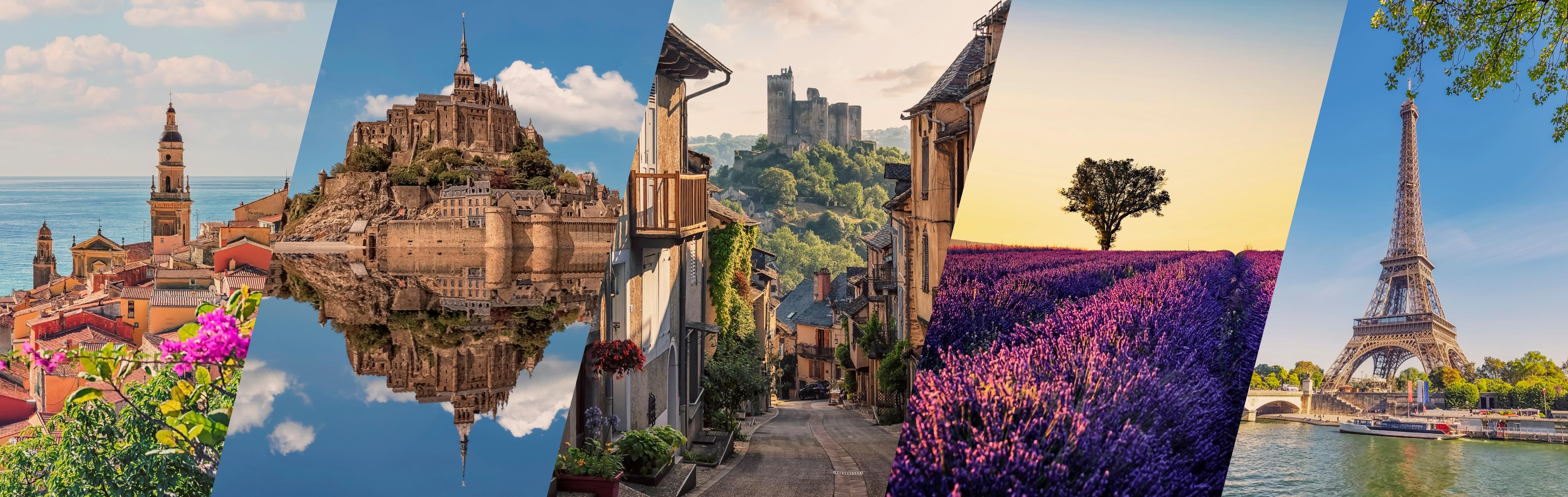 Küchenrückwand-Collage von Sehenswürdigkeiten