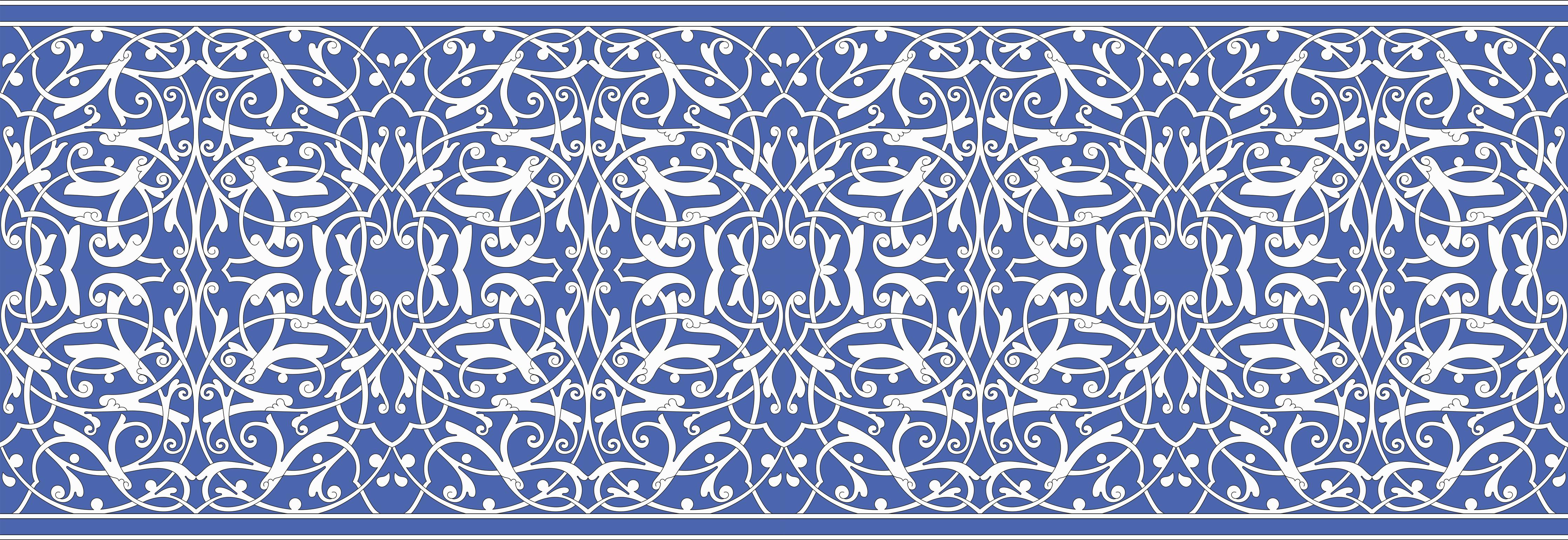 Küchenrückwand-Dekoratives blau-weißes Ornament-Motiv