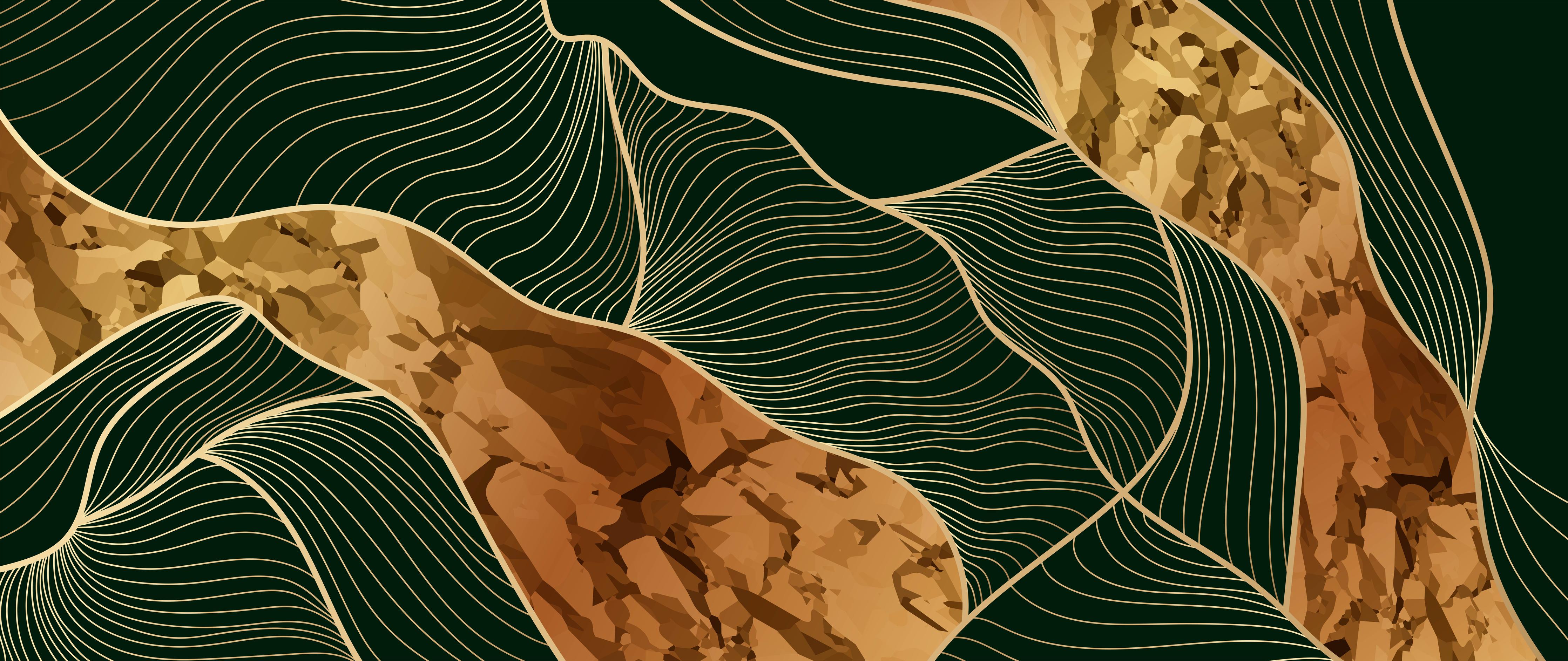 Küchenrückwand-Elegante Linienkunst in Goldbraun-Tönen