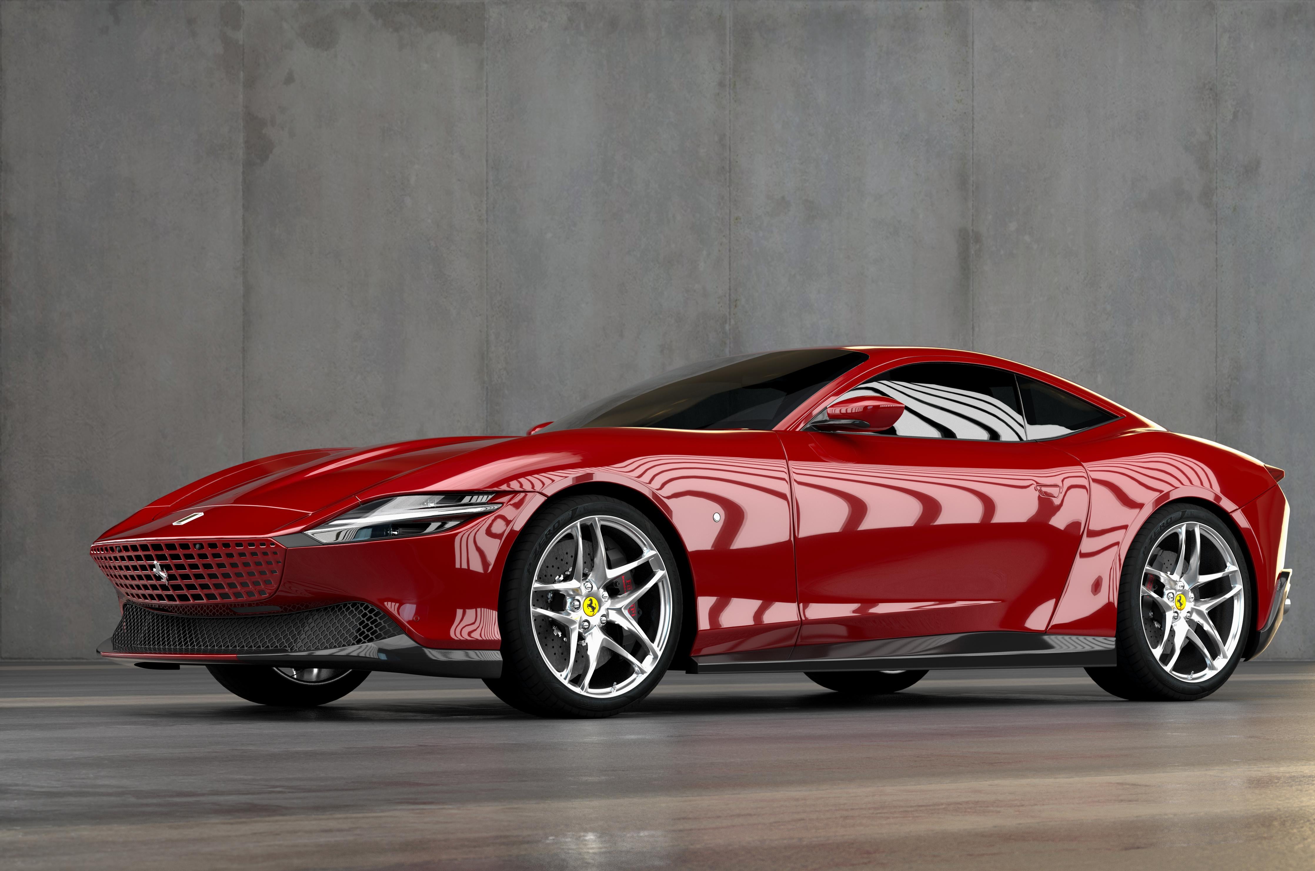 Küchenrückwand-Ferrari Roma in Rosso Corsa