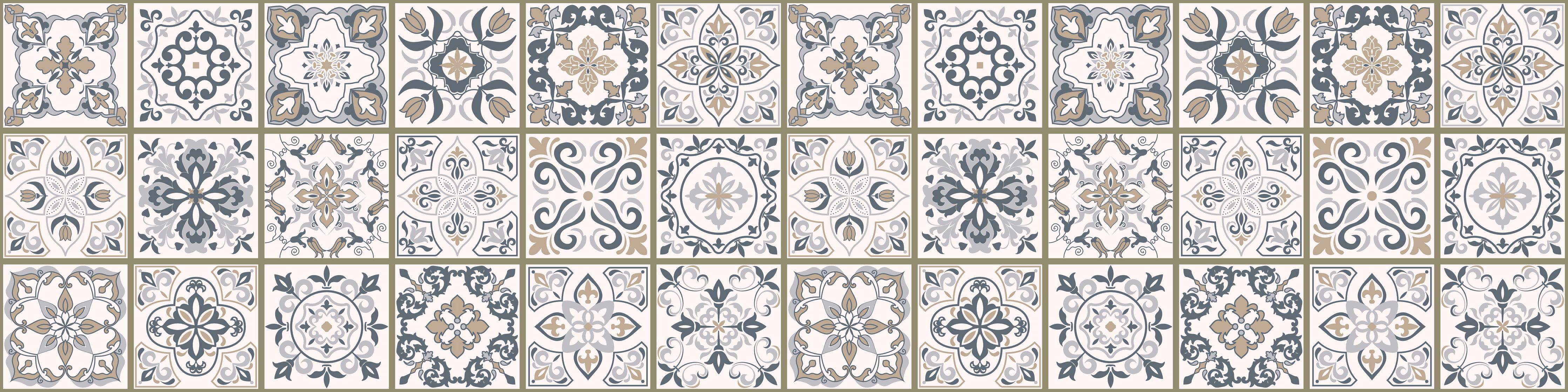 Küchenrückwand-Fliesen mit elegantem grau-weißem Muster