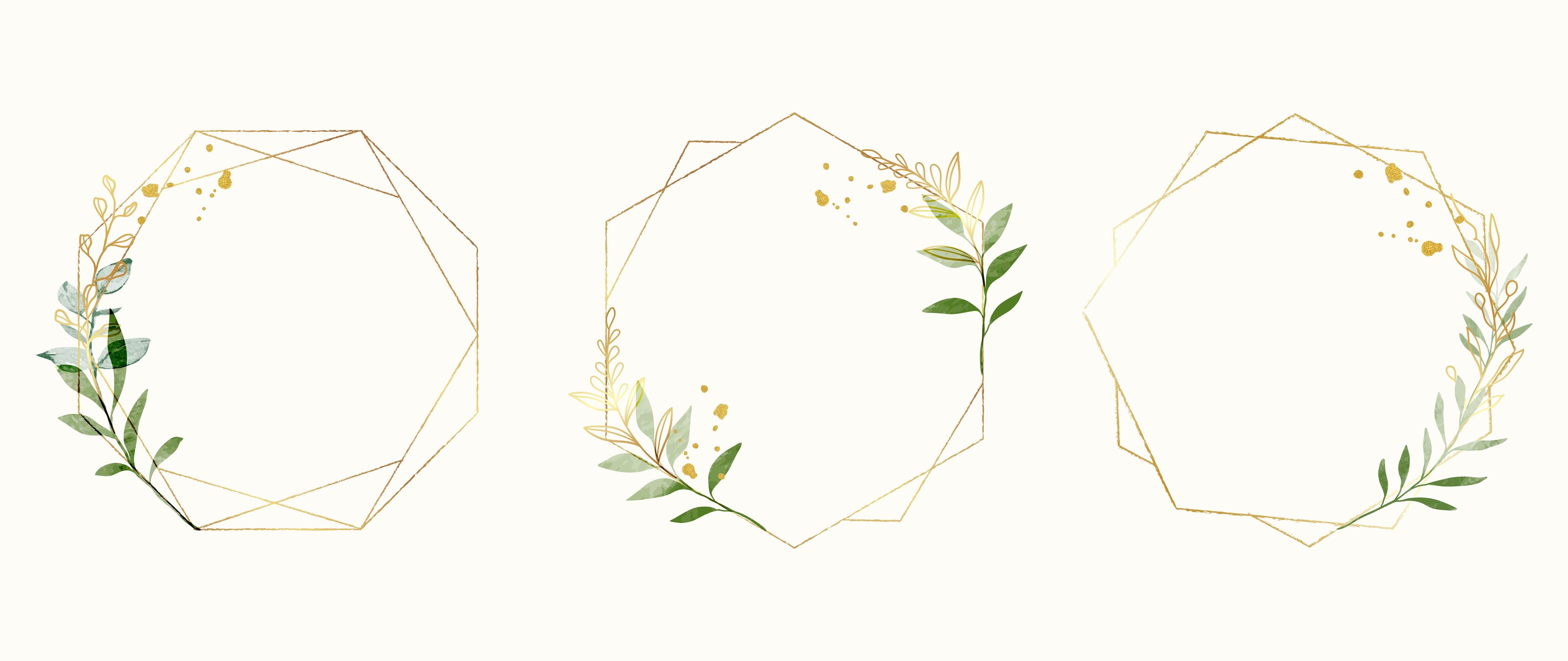 Küchenrückwand-Geometrische Hexagon Blumenrahmen Illustrationen