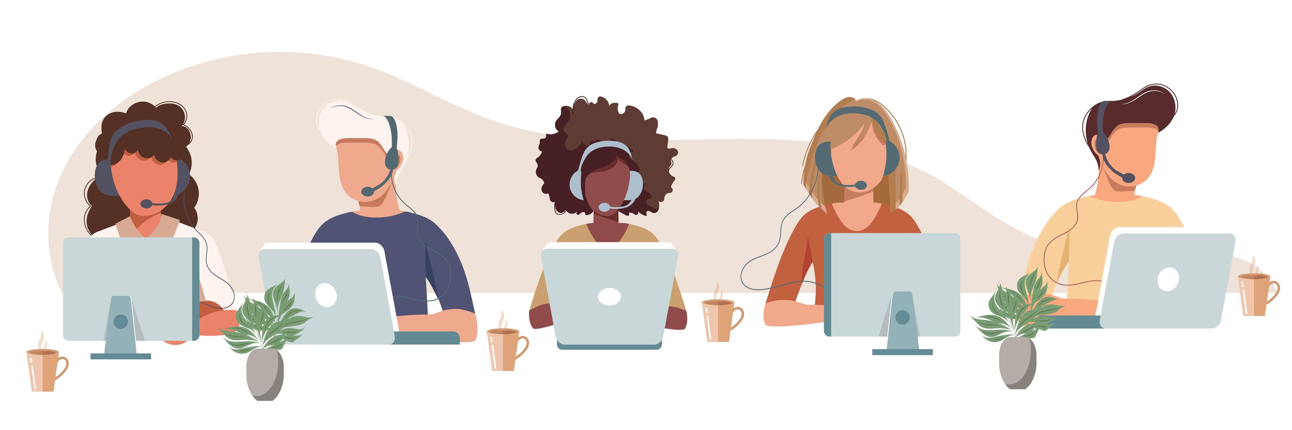 Küchenrückwand-Kreatives Team bei der Arbeit Illustration