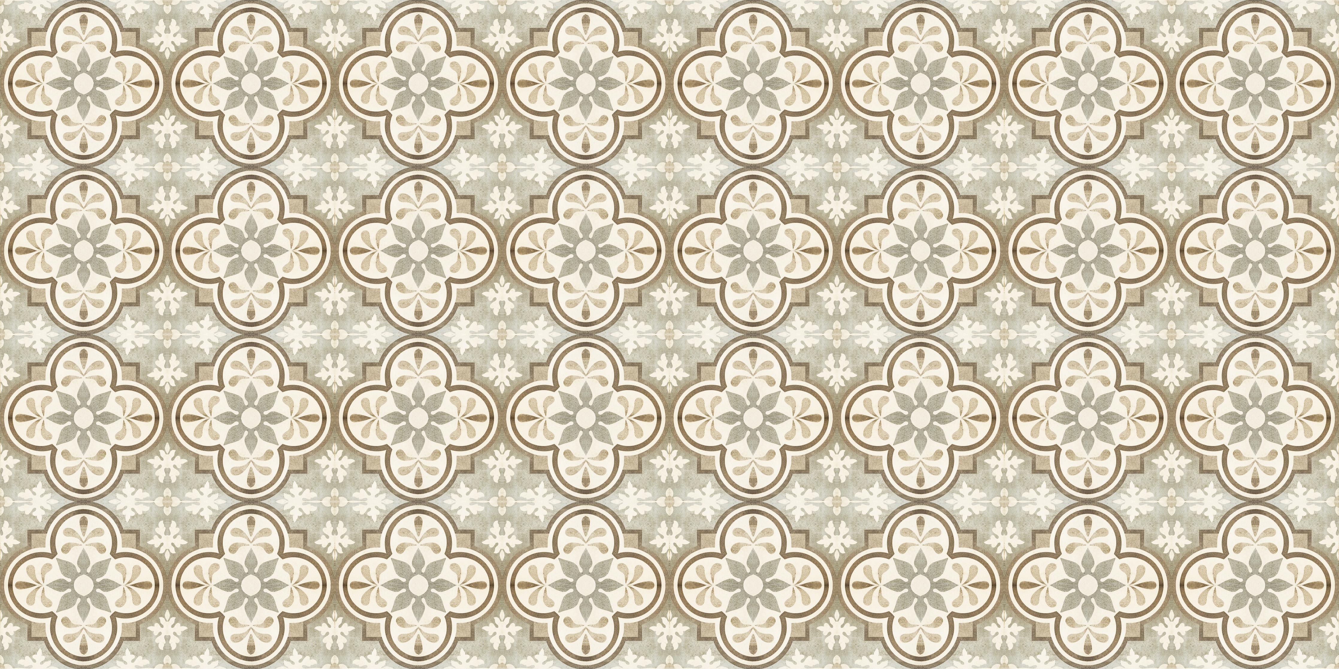 Küchenrückwand-Beige Retro Fliesenmuster