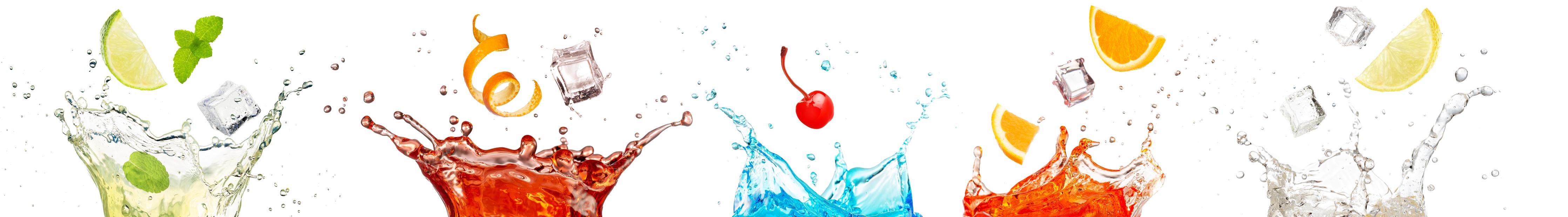 Küchenrückwand-Bunte Cocktail-Spritzer