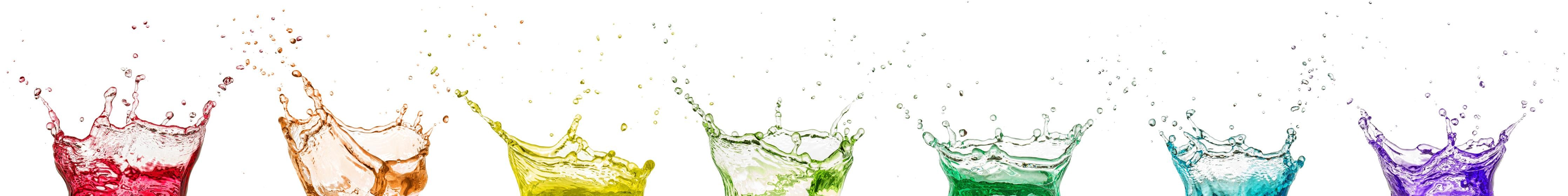 Küchenrückwand-Bunte Wasserspritzer