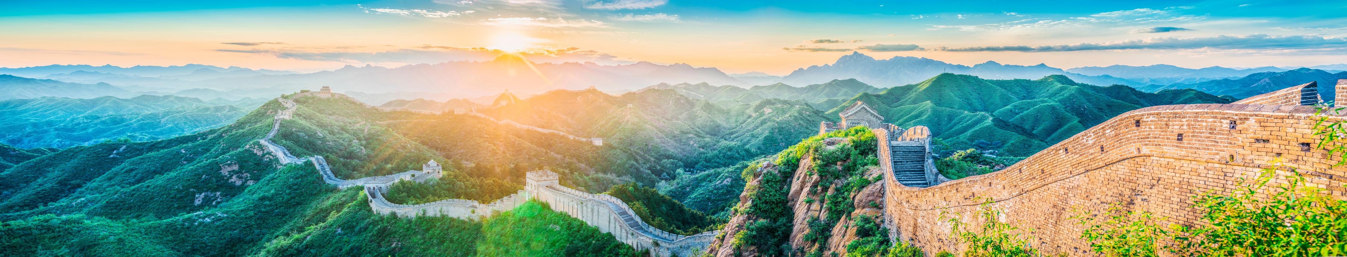 Küchenrückwand-Chinesische Mauer Panorama Sonnenaufgang