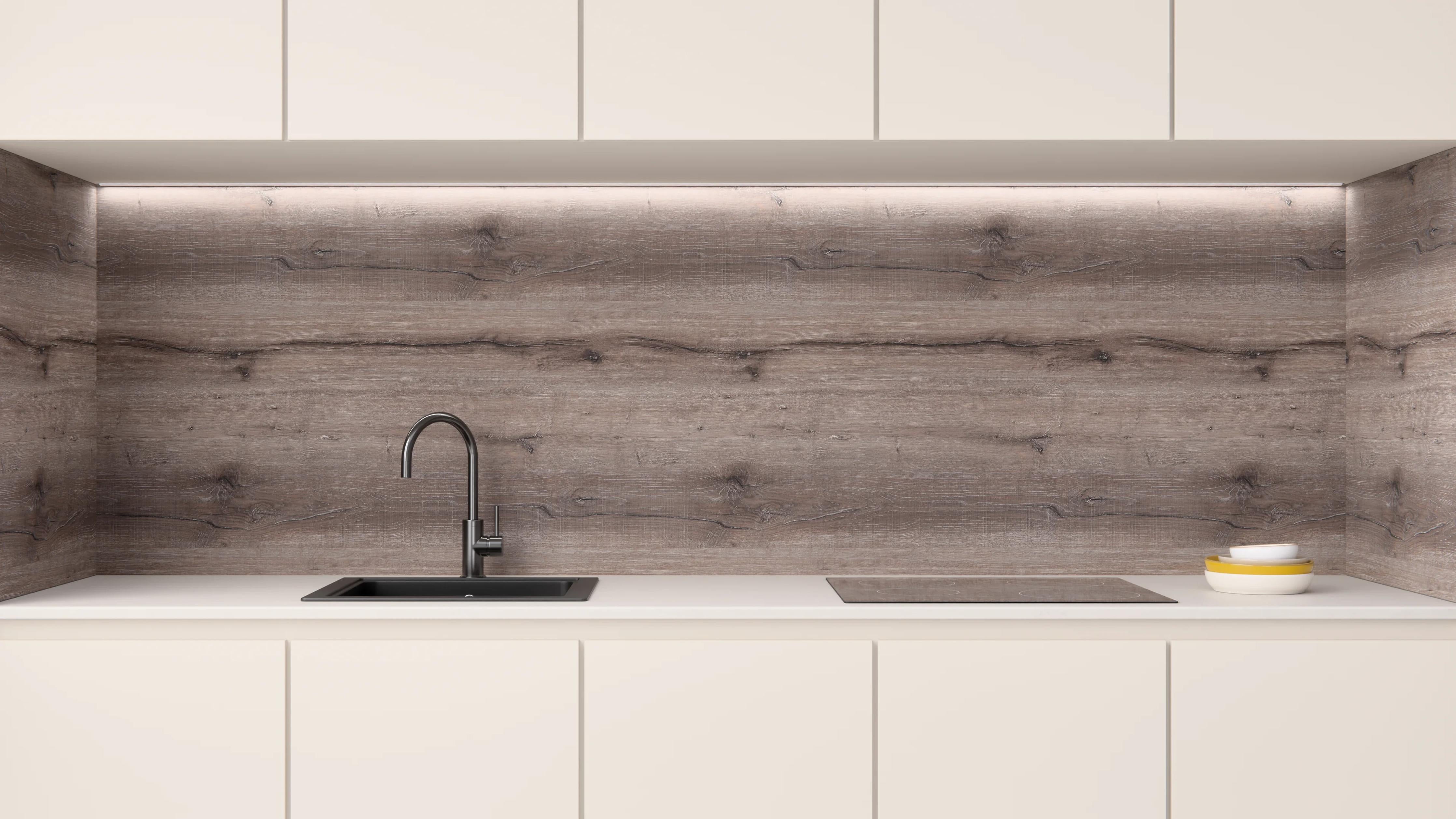 Küchenrückwand - Dark Natural Wood