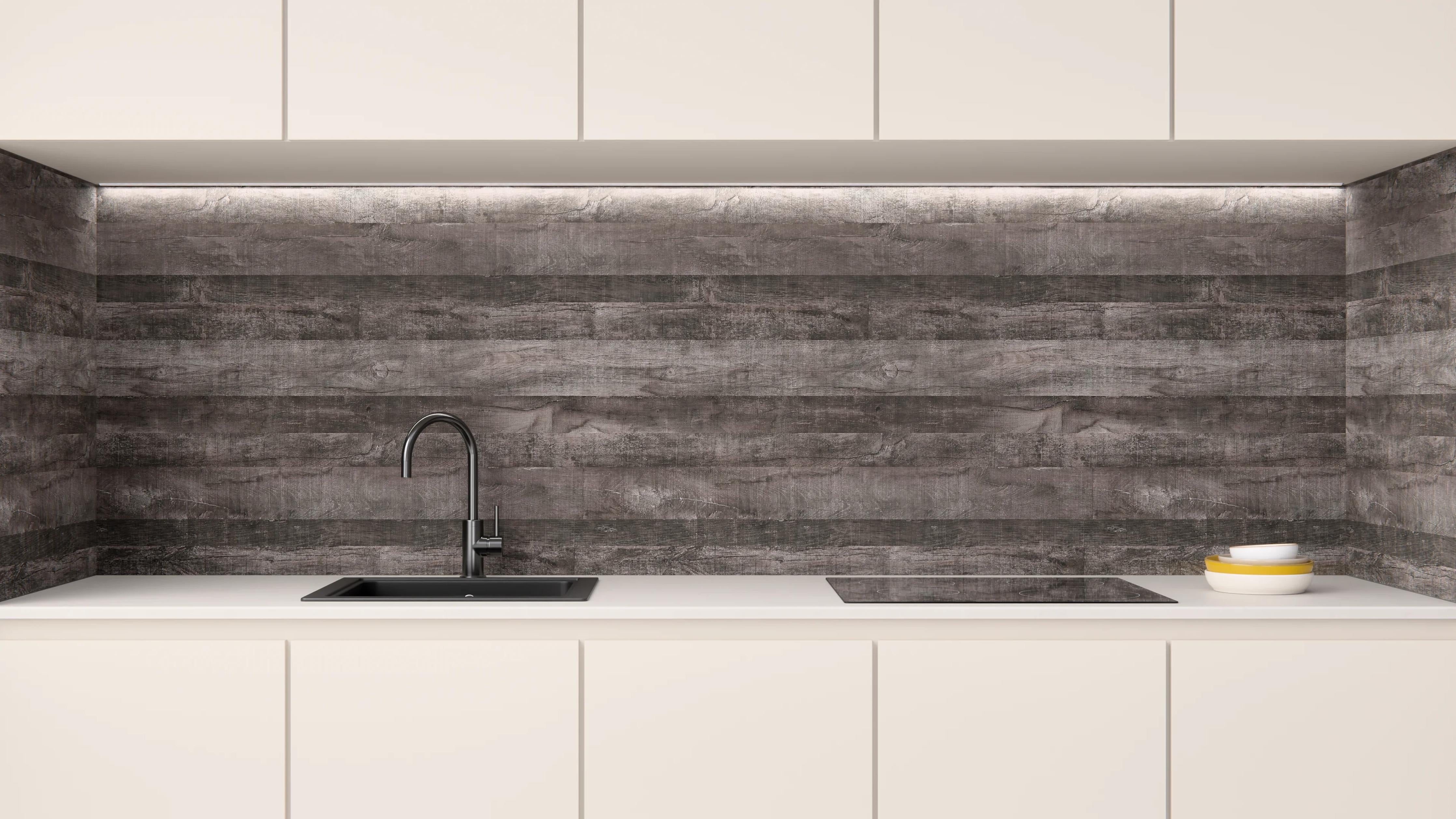 Küchenrückwand - Dark Wooden Structure