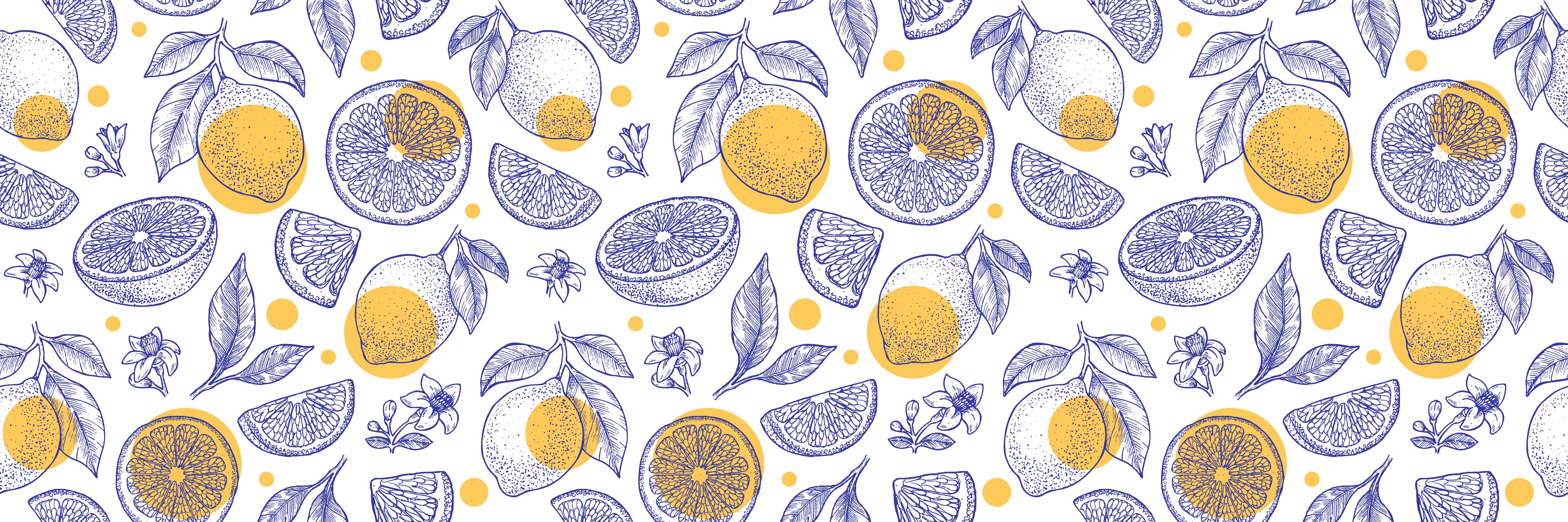 Küchenrückwand-Frisches Zitronen-Design in Gelb und Weiß