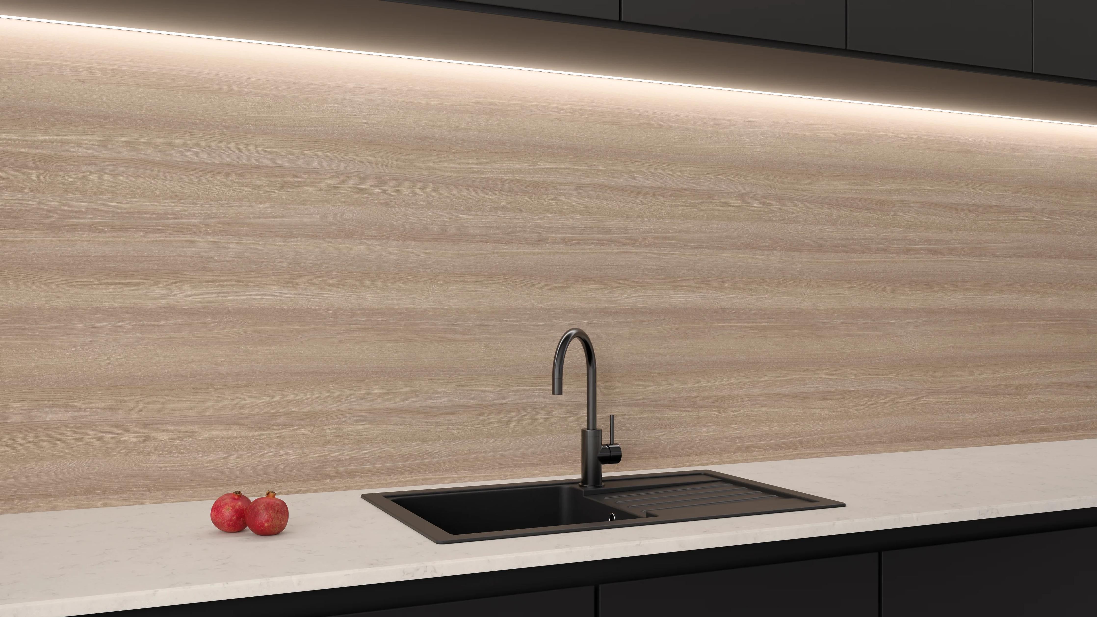 Küchenrückwand - Helle Eiche