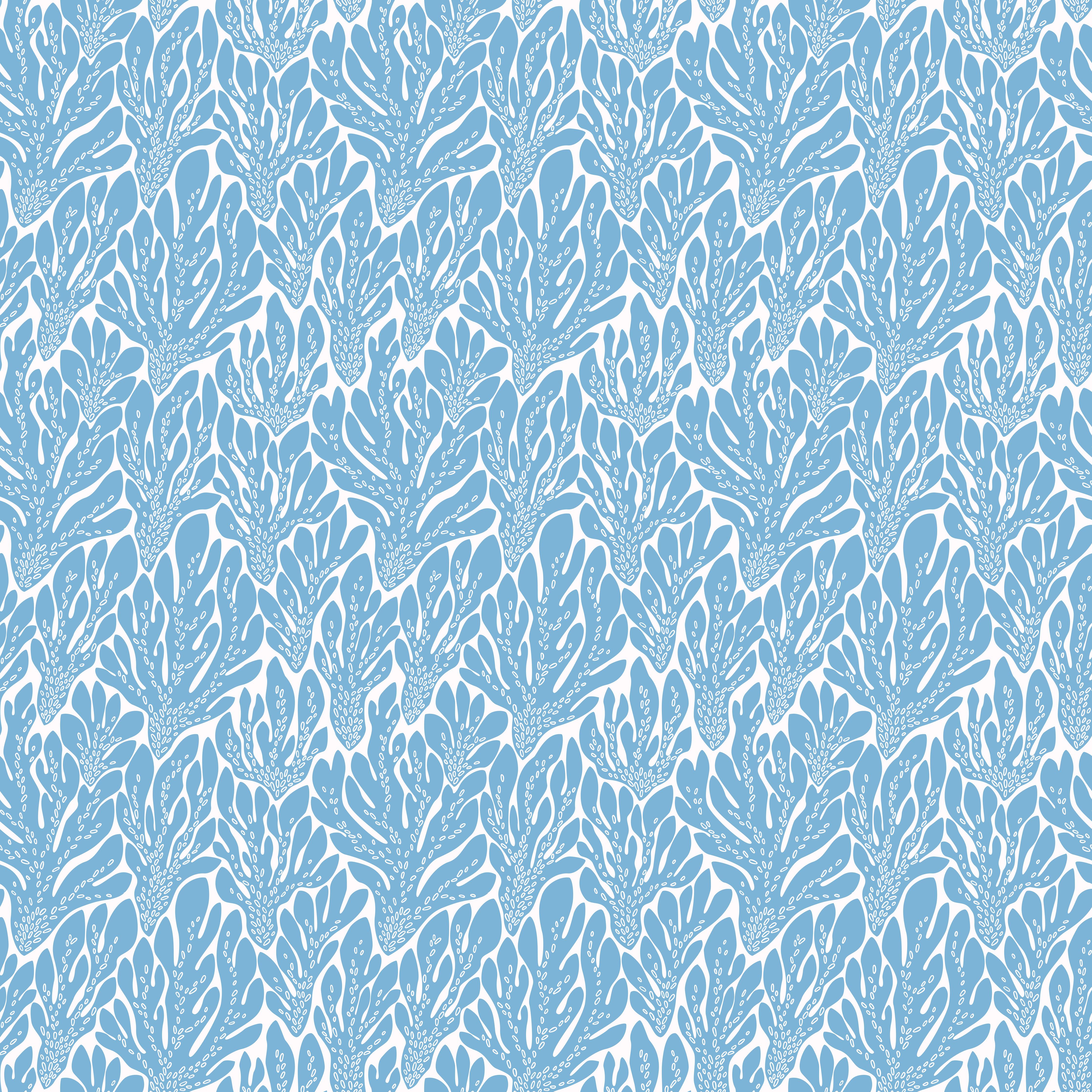 Küchenrückwand-Korallen-Abstract Blau-Weiß