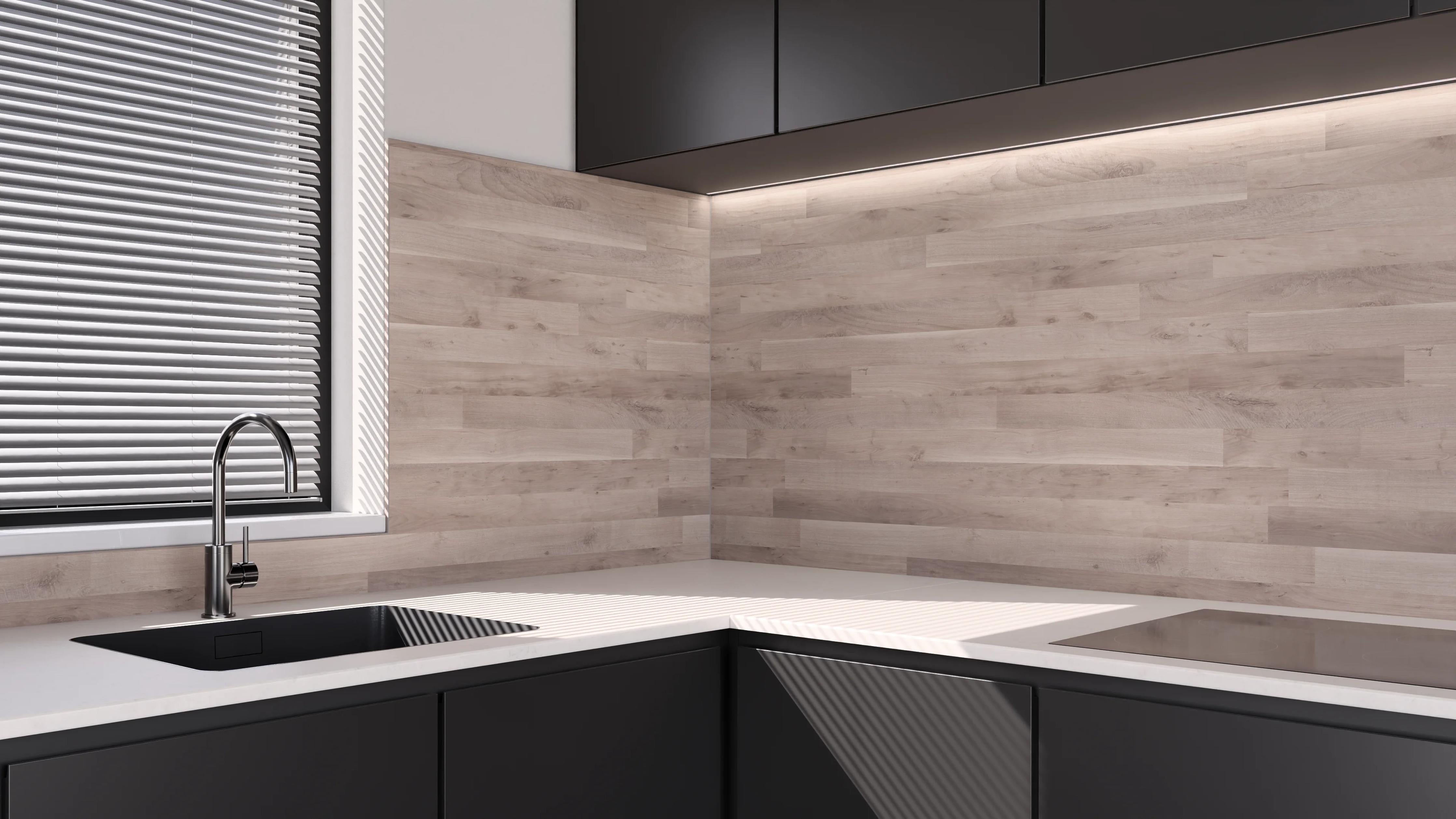 Küchenrückwand - Light Structure Wood