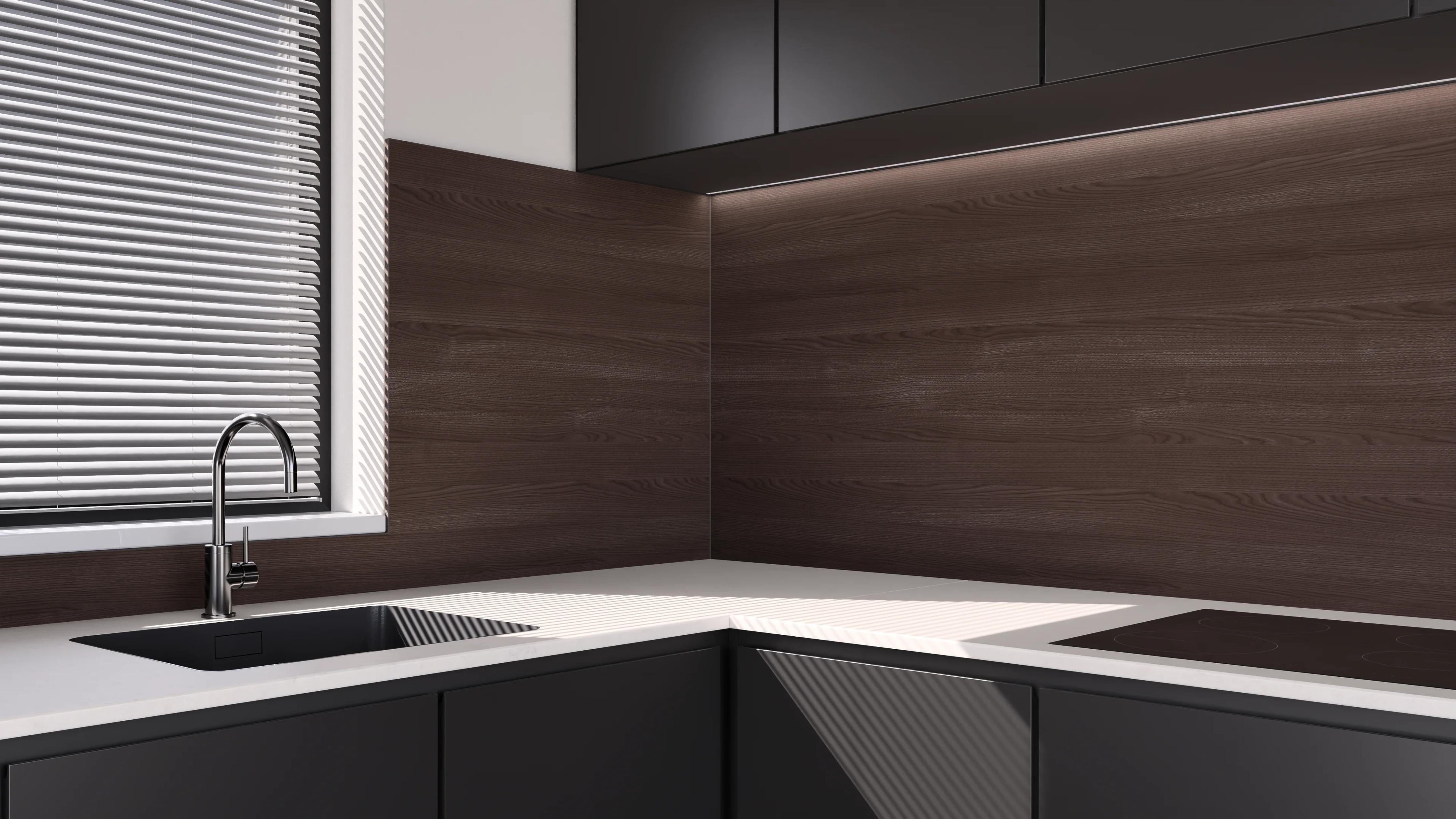 Küchenrückwand - Mocca Eiche