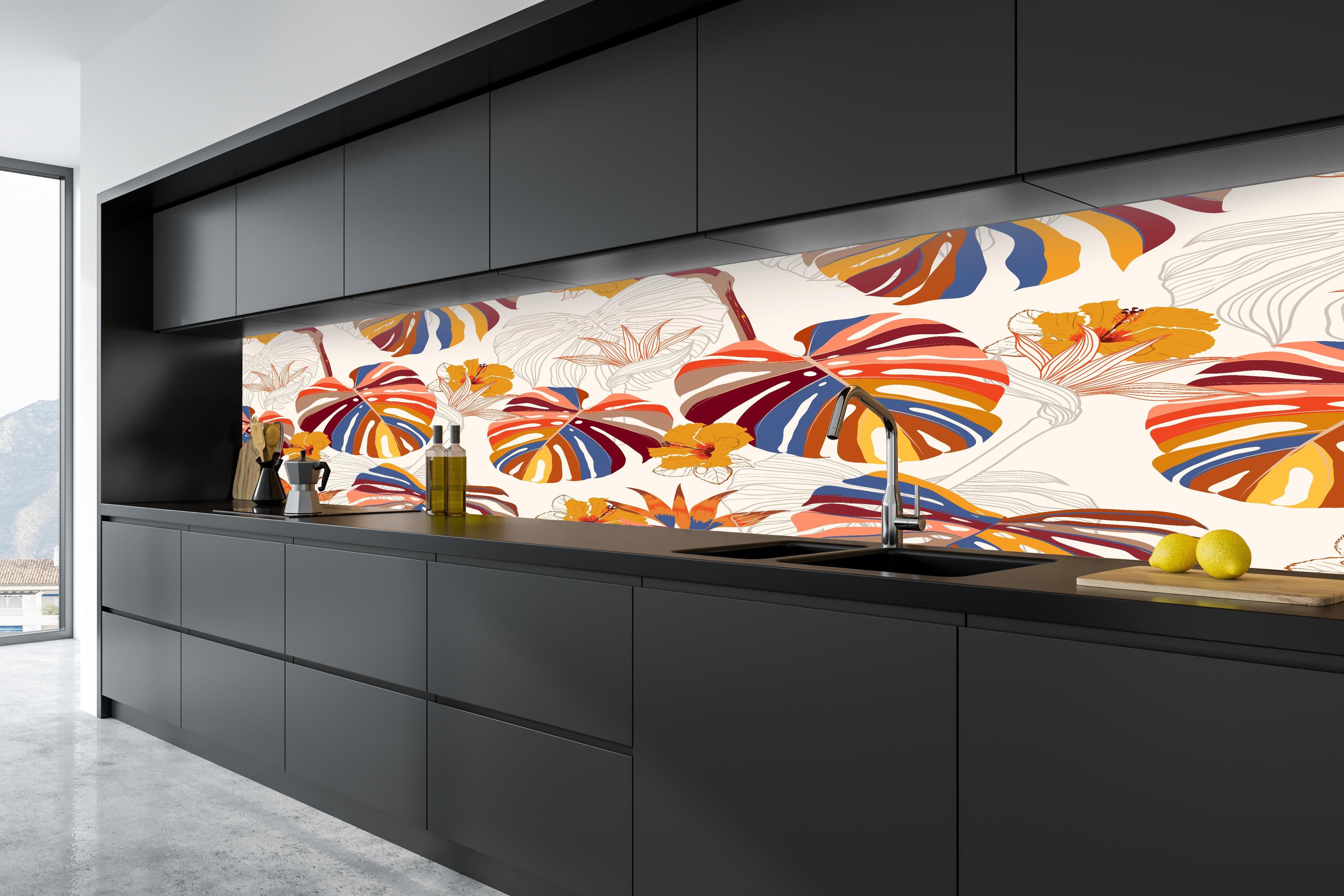 Küche - Monstera Sunkiss Tropic in tiefschwarzer matt-premium Einbauküche