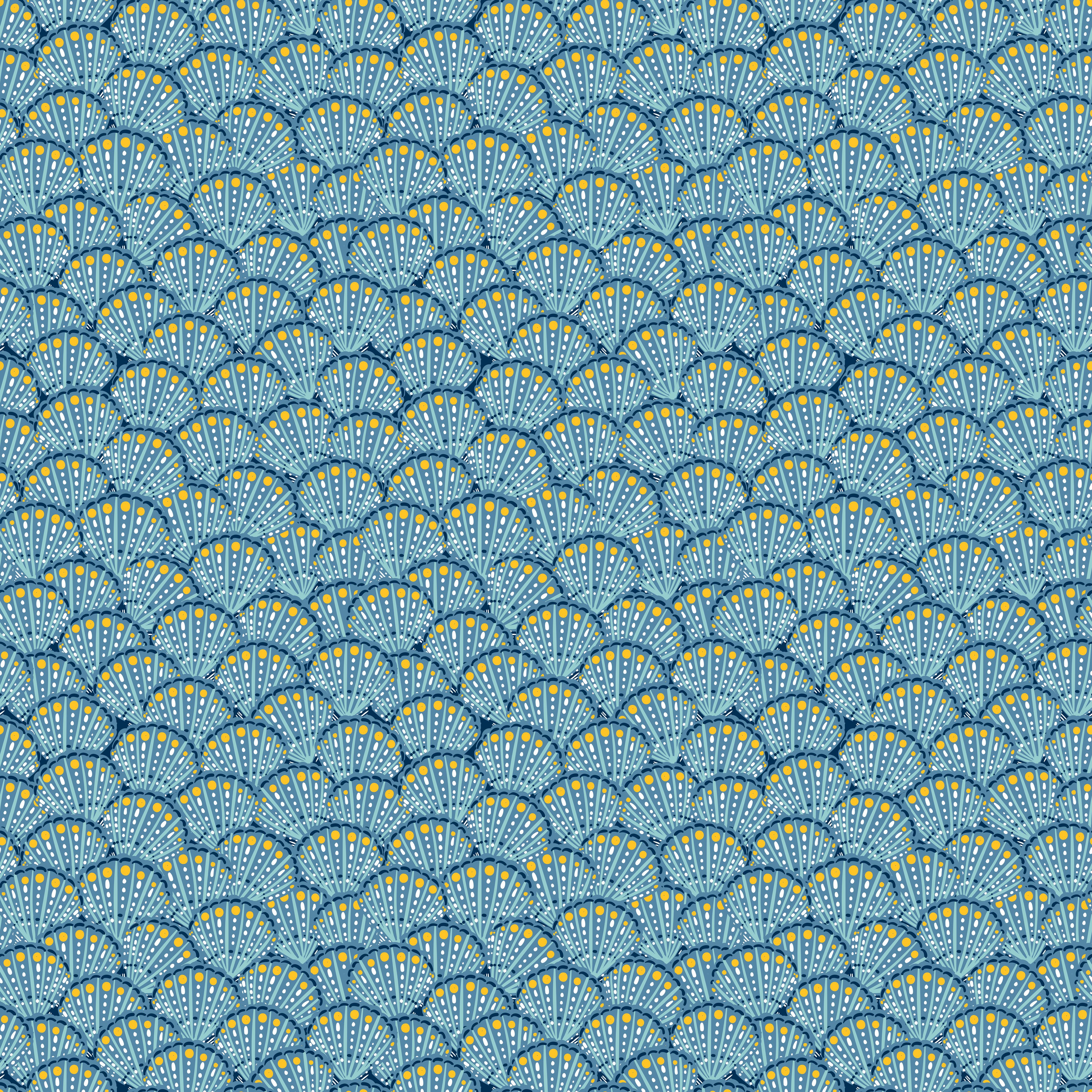 Küchenrückwand-Muschel-Muster Blau-Gelb