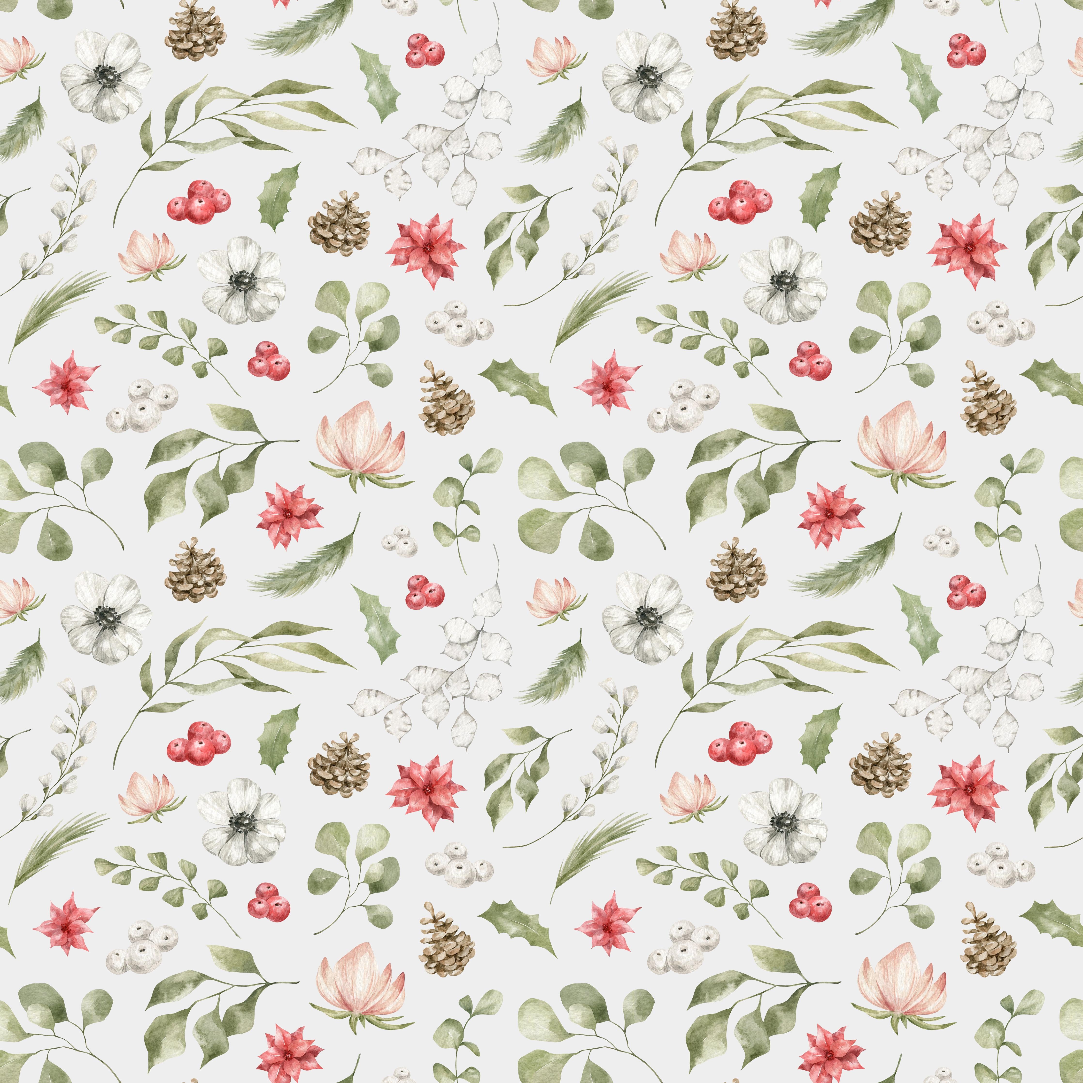 Küchenrückwand-Pastell Blumenmuster Weiß-Grün-Rosa