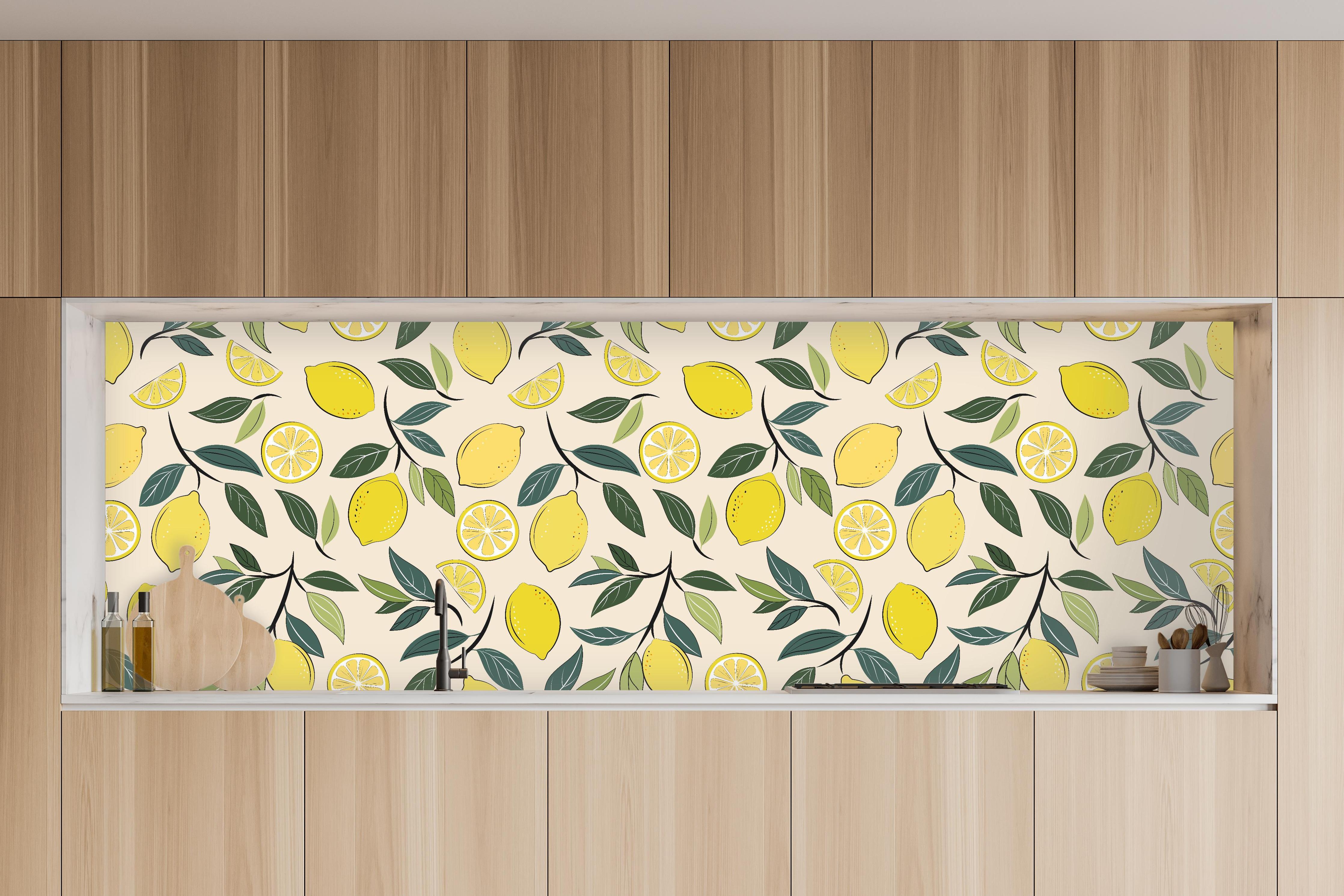 Küche - Sommerliches Zitronen-Design Gelb-Grün in charakteristischer Vollholz-Küche mit modernem Gasherd