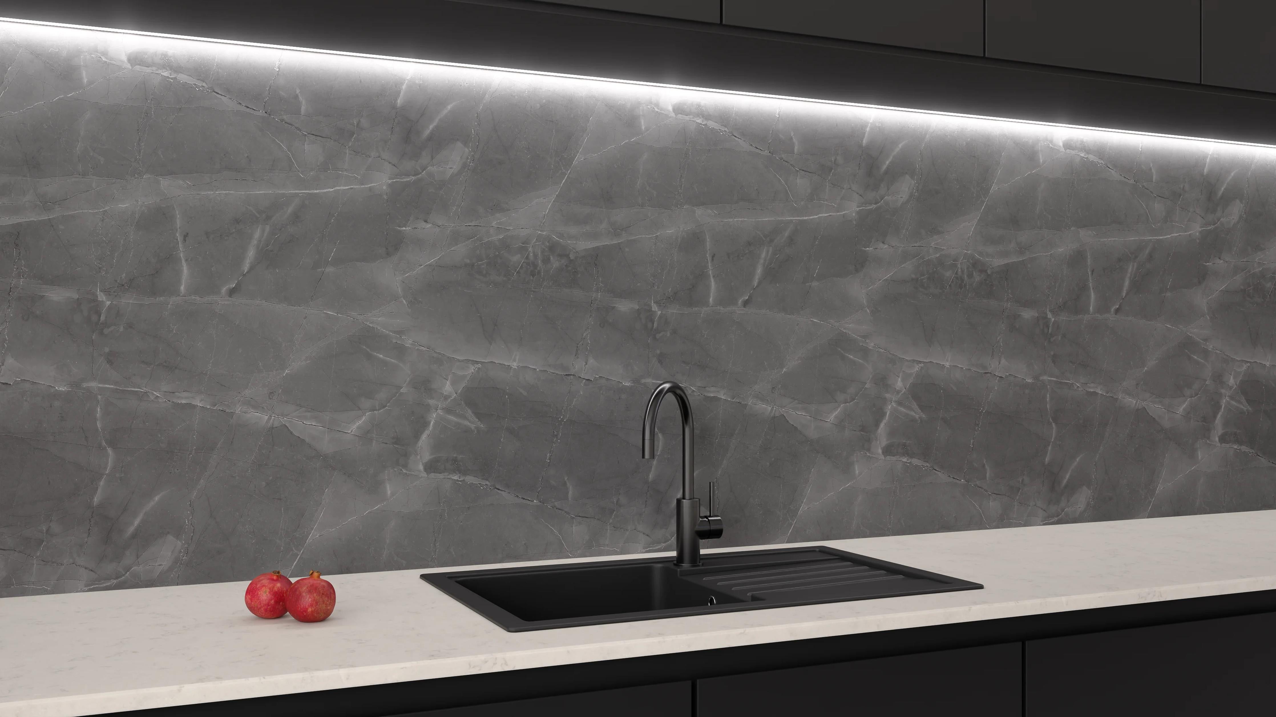 Küchenrückwand - Stone Marble Green-Grey