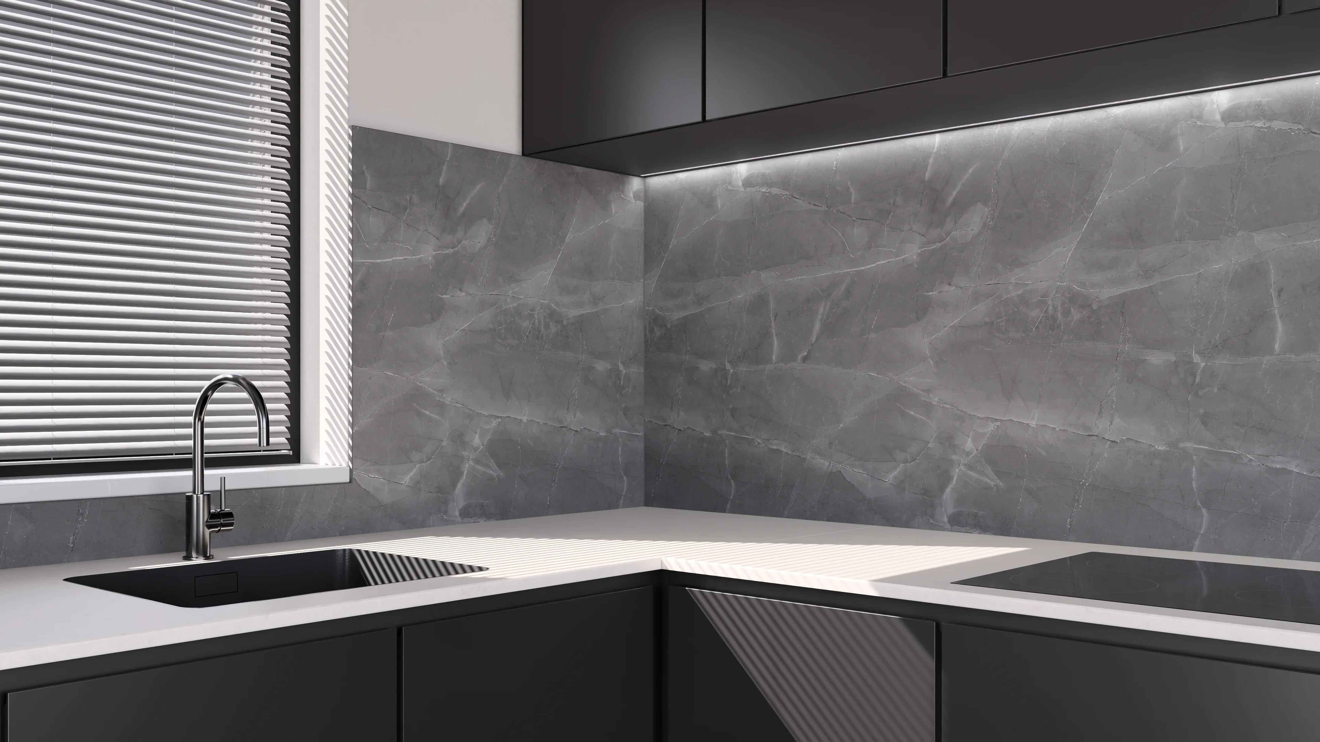 Küchenrückwand - Stone Marble Green-Grey