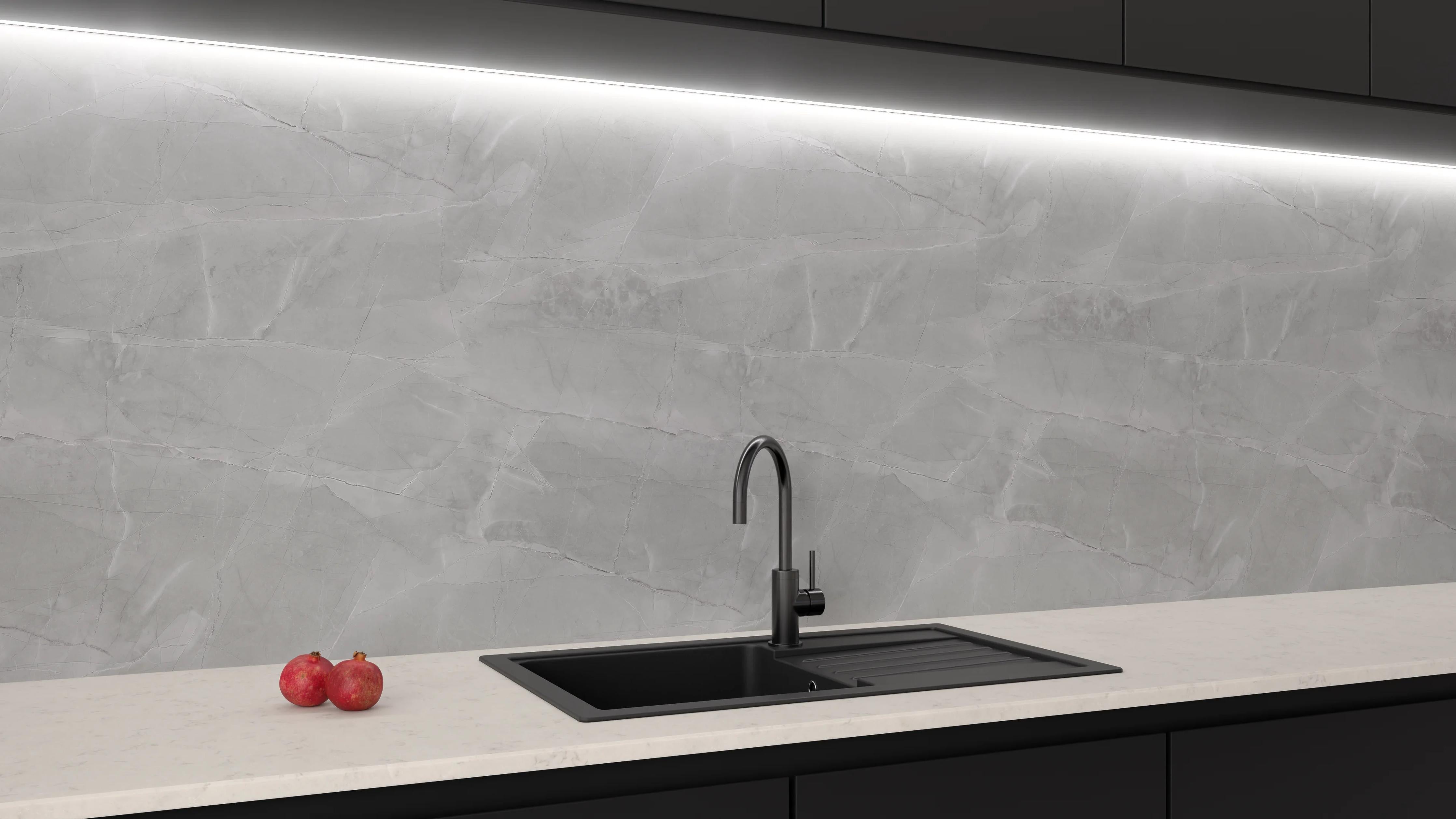 Küchenrückwand - Stone Marble Grey