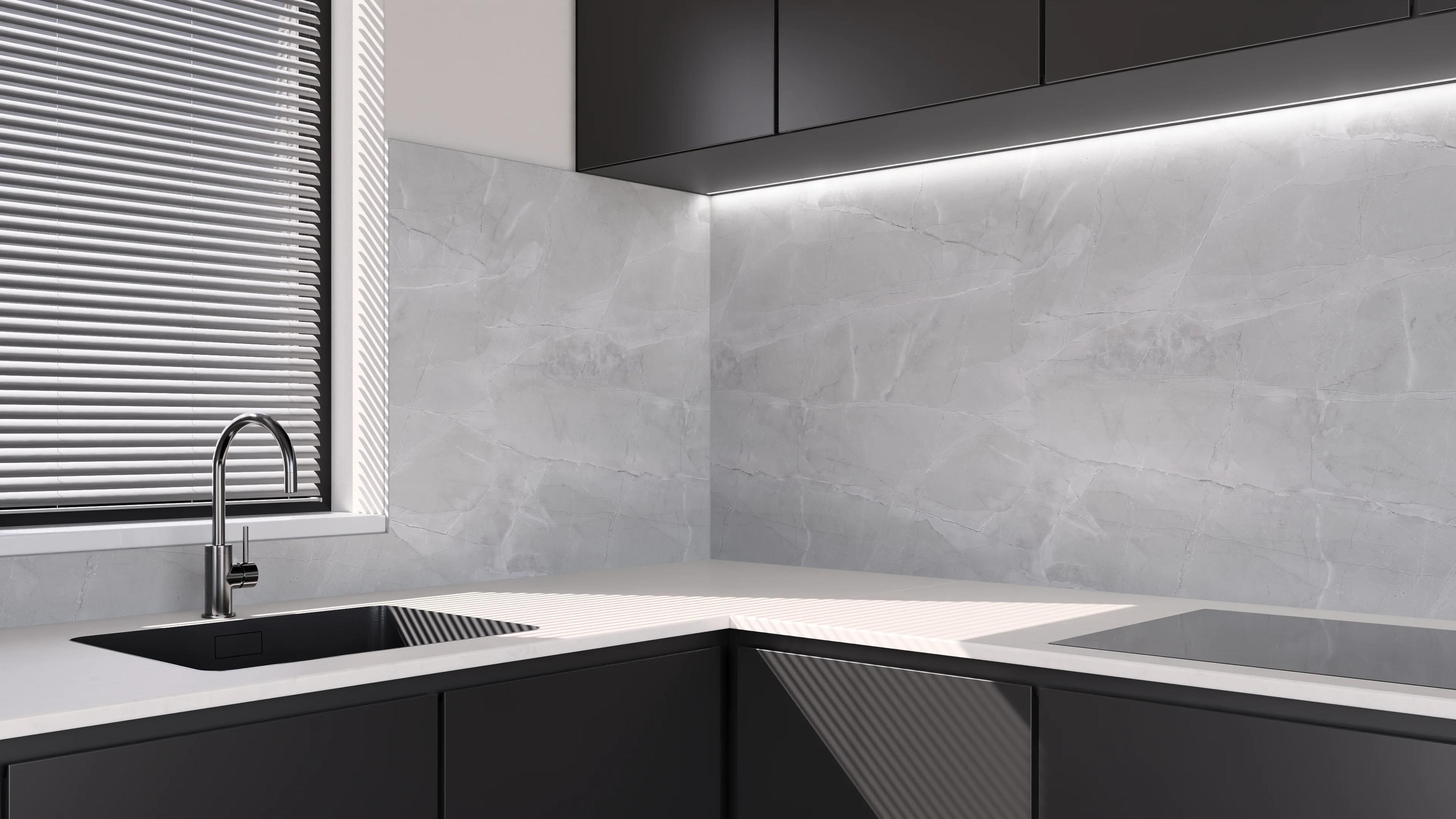 Küchenrückwand - Stone Marble Grey