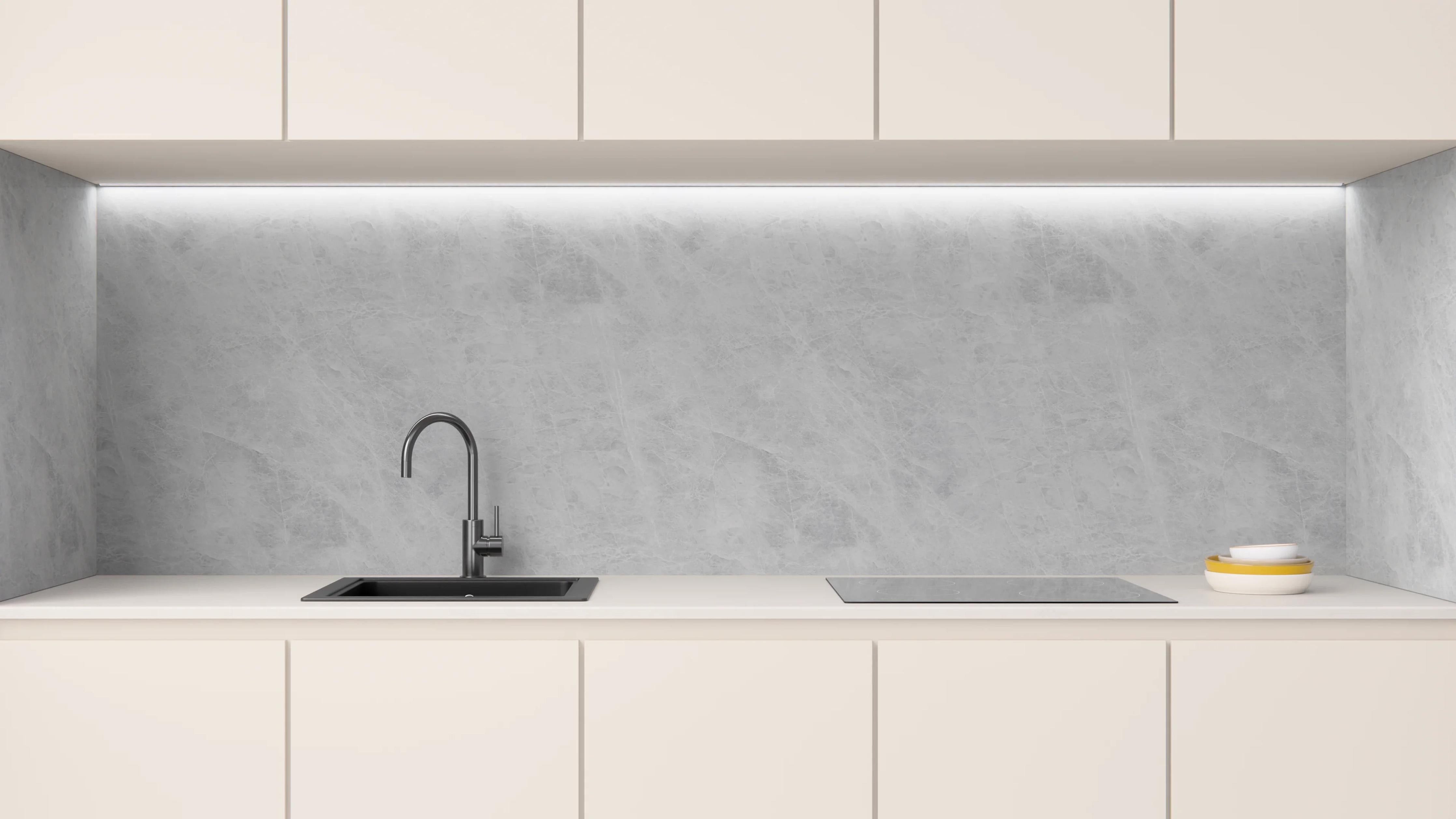 Küchenrückwand - Stone Marble Ice-Grey