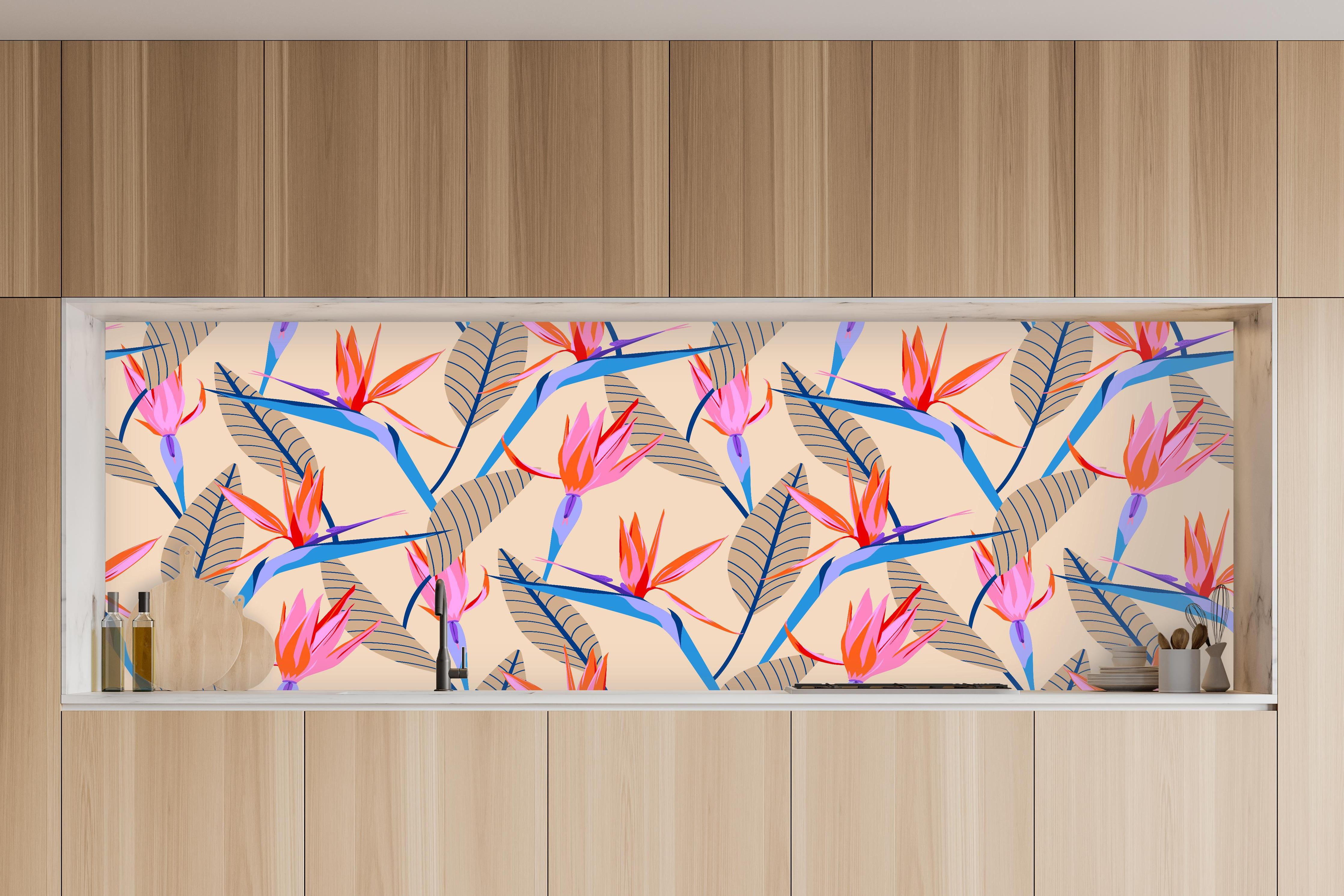 Küche - Strelitzia Tropic Rosa-Beige in charakteristischer Vollholz-Küche mit modernem Gasherd