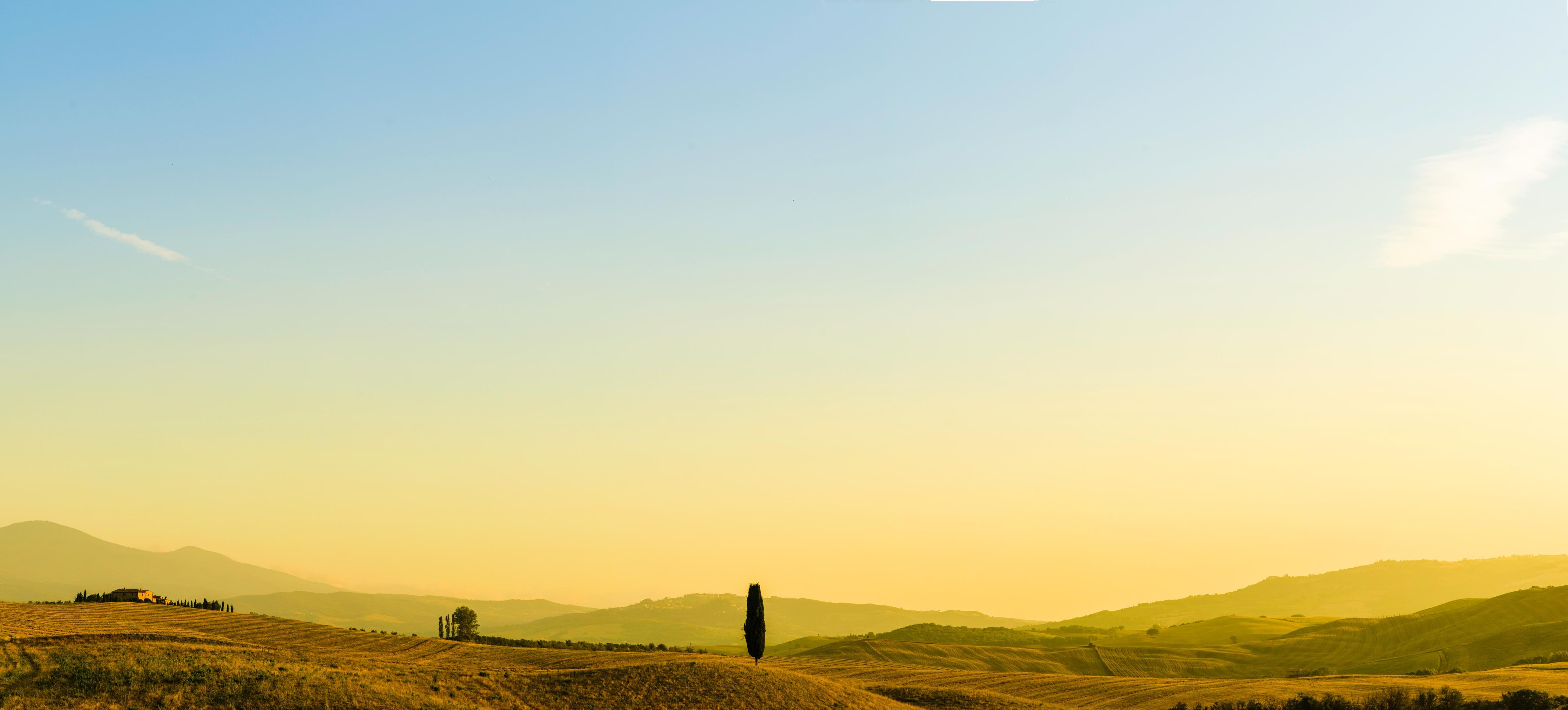 Küchenrückwand-Toskanische Hügel im Abendlicht