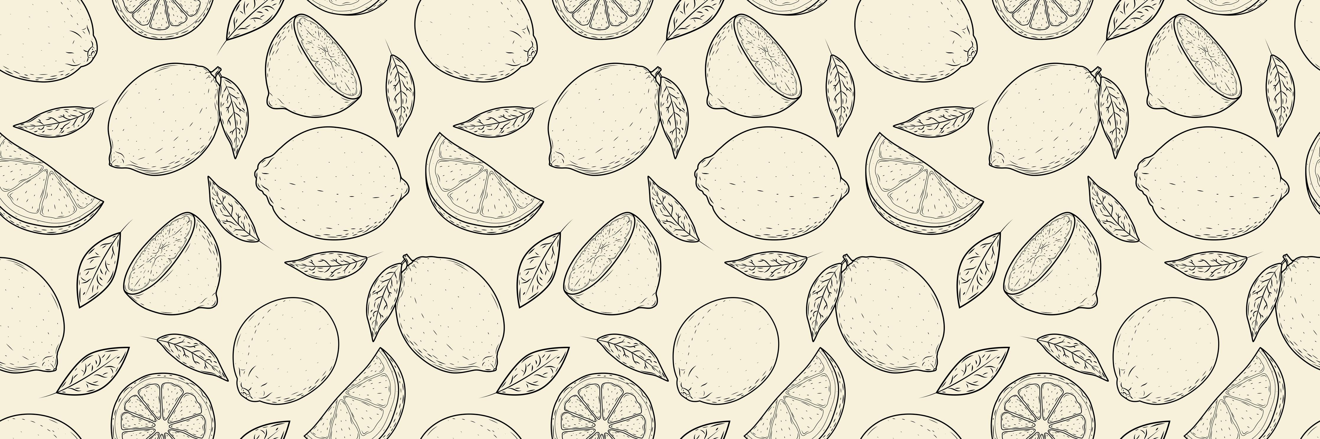 Küchenrückwand-Urban Lemon Zitronen-Muster Beige