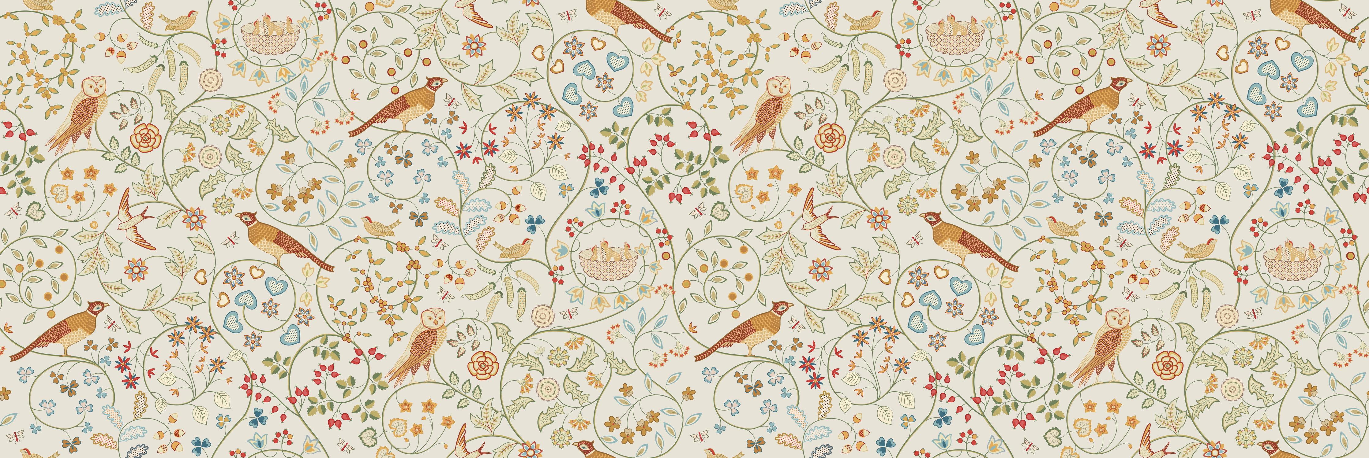 Küchenrückwand-Vintage Bloom Blumenmuster Beige
