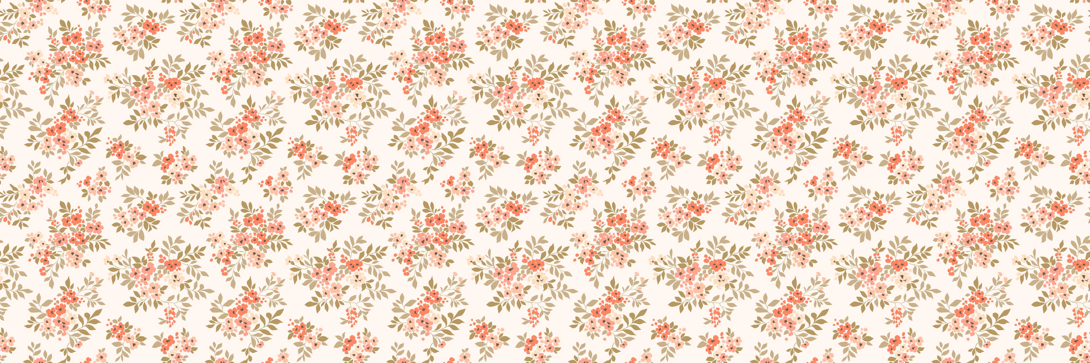 Küchenrückwand-Vintage Ditsy Blumenmuster Rosa Beige